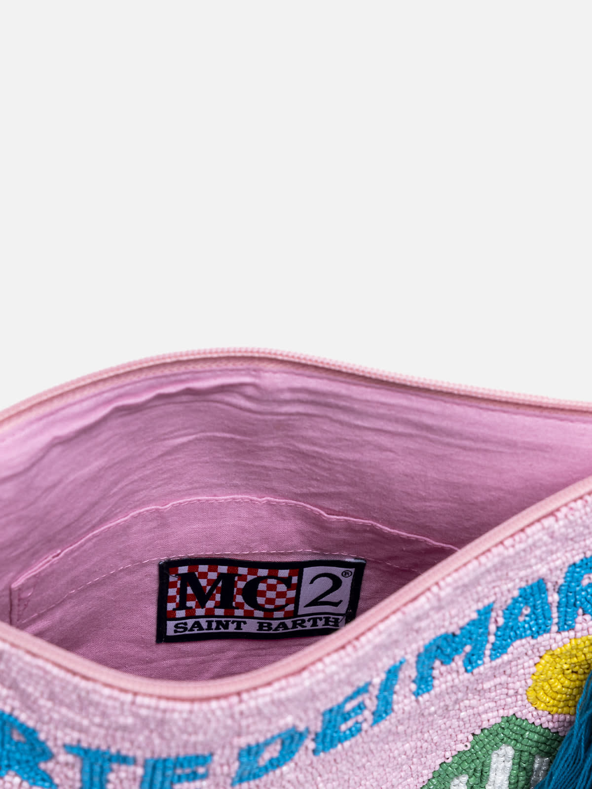 Mc2 Saint Barth Forte Dei Marmi Pattern Pearl Pouch In Pink