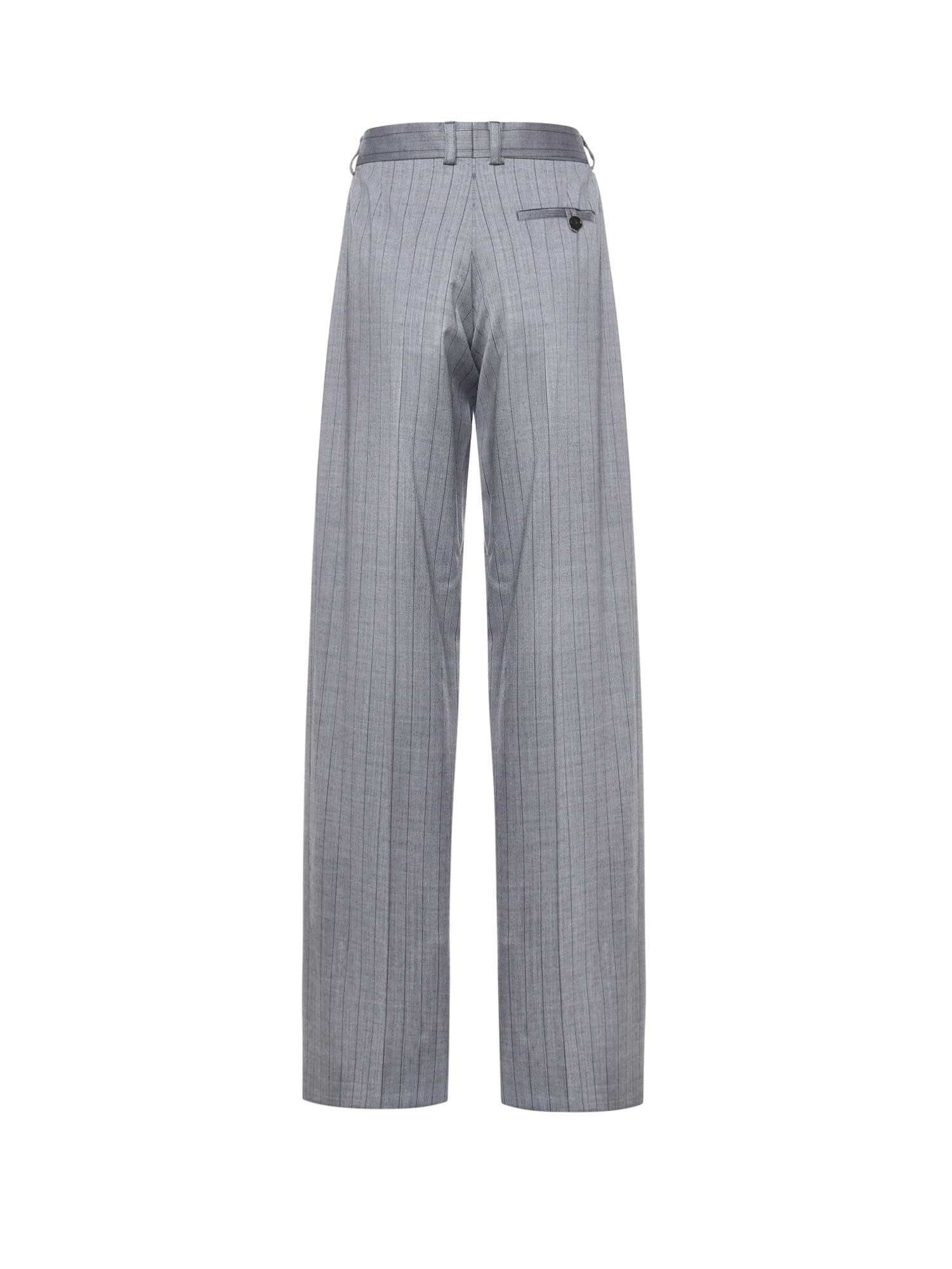 Stella Mccartney Pinstriped Pleated Trousers In Gray