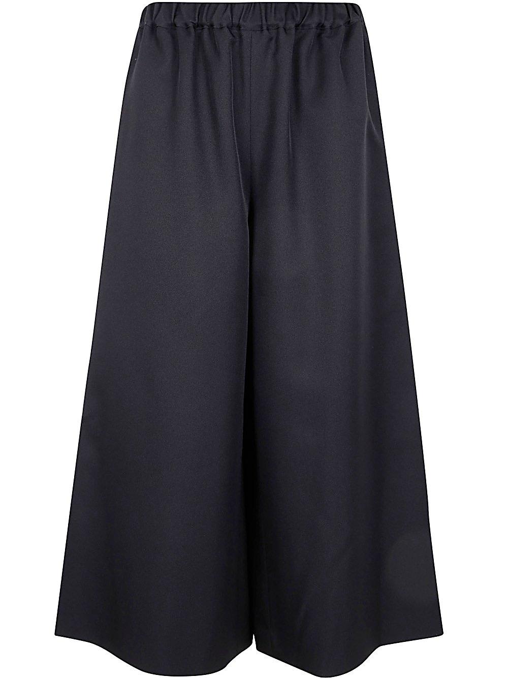 Shop Comme Des Garçons Elasticated Waist Wide-leg Pants In Black