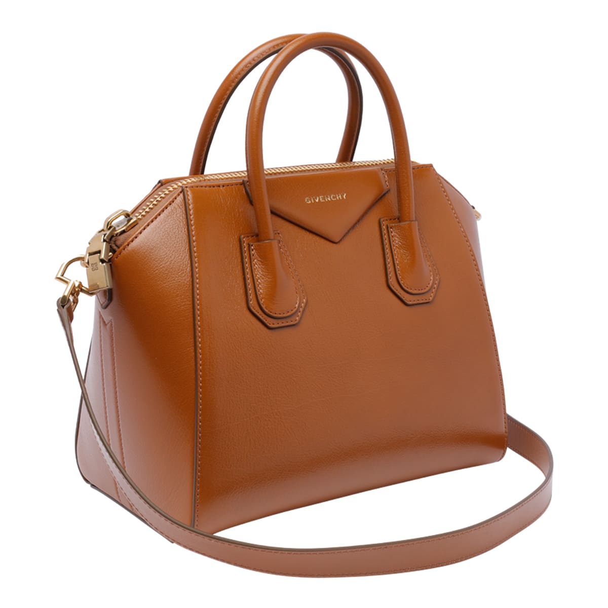 Shop Givenchy Antigona Small Bag In Brown