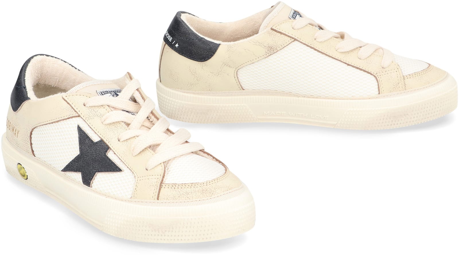 Shop Golden Goose May Low-top Sneakers In Ivory