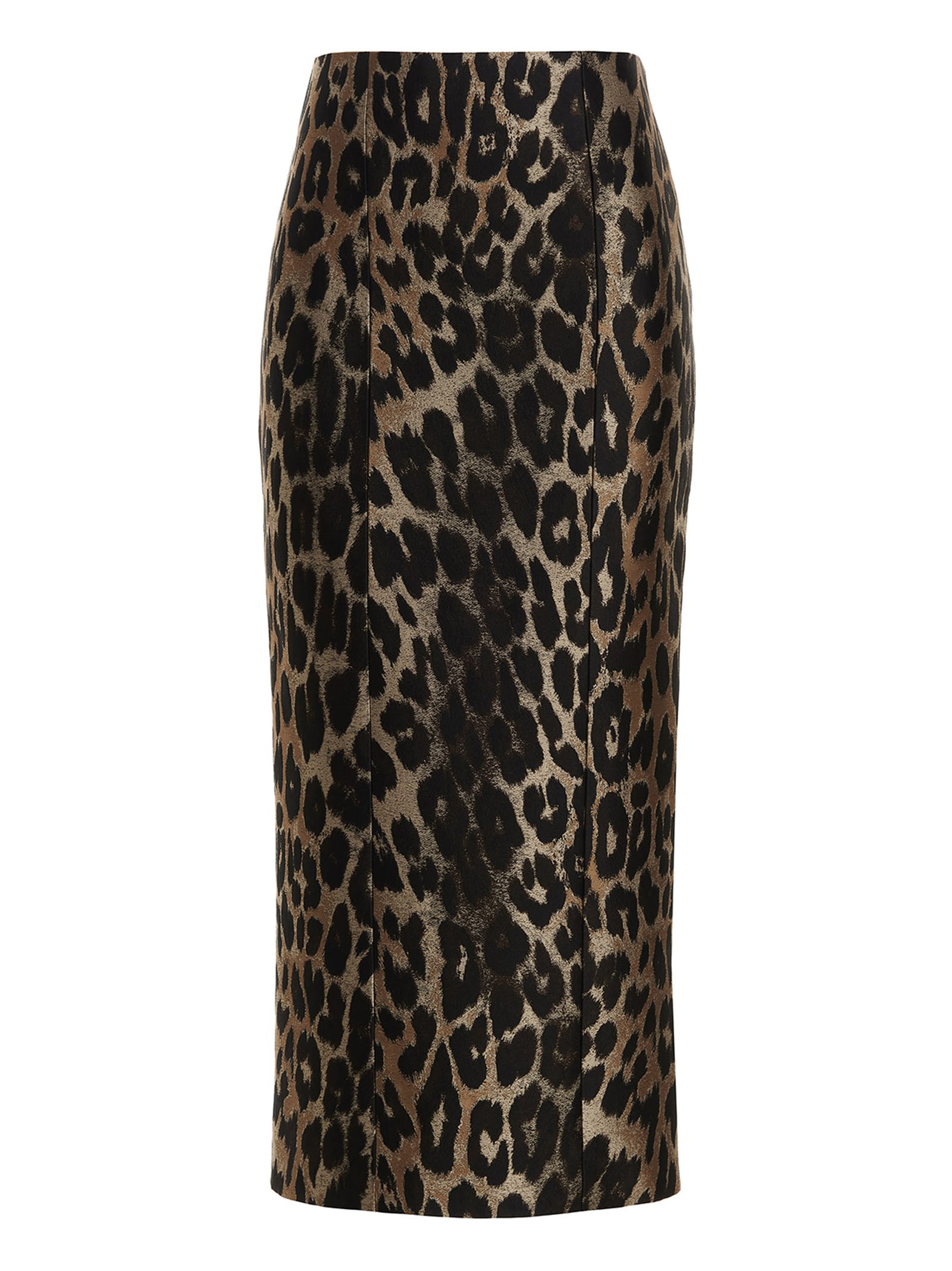 BALMAIN LEOPARD JACQUARD SKIRT