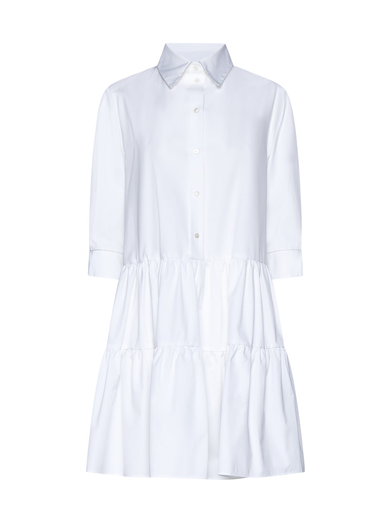 Shop Fabiana Filippi Dress In Bianco Ottico