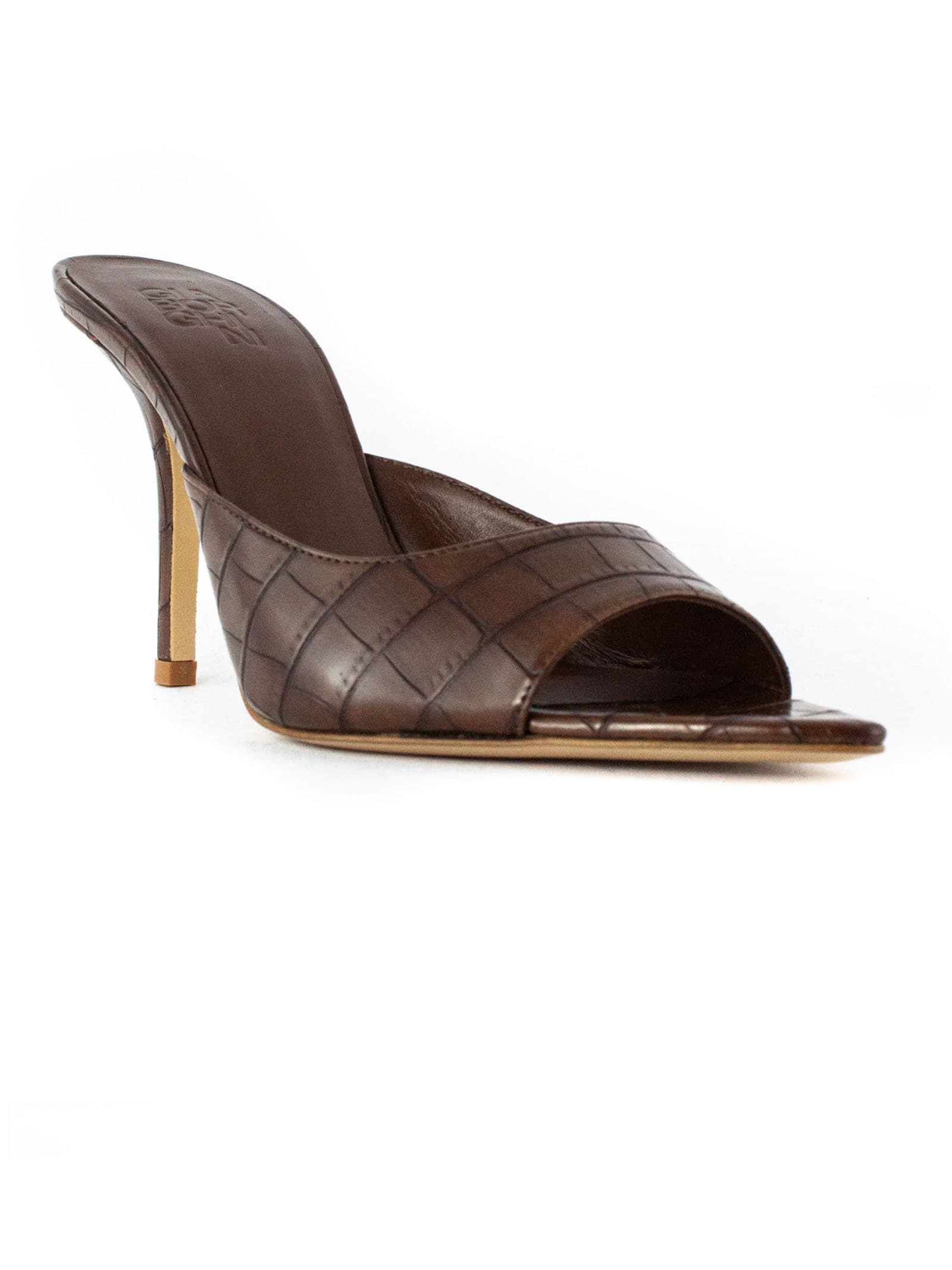 Shop Gia Borghini Brown Perni 04 Croc Sandal