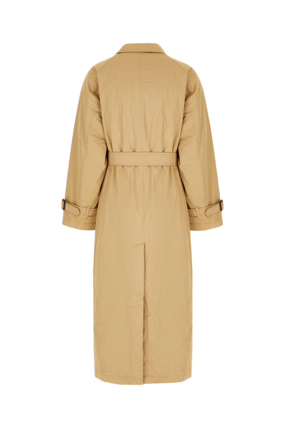 Shop Weekend Max Mara Sand Cotton Blend Padded Trench In Beige