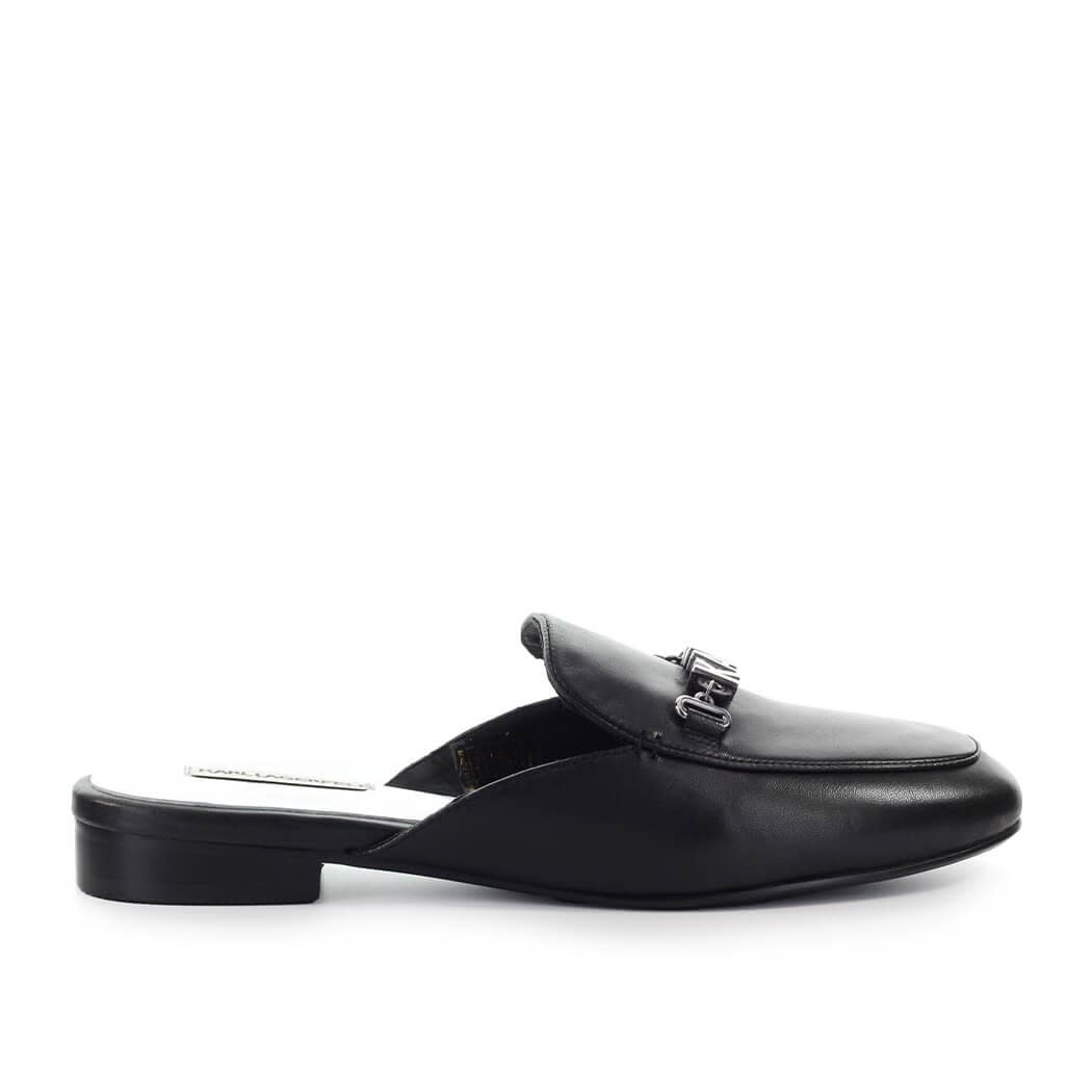 Buy Karl Lagerfeld Regency Black Sabot online, shop Karl Lagerfeld shoes with free shipping