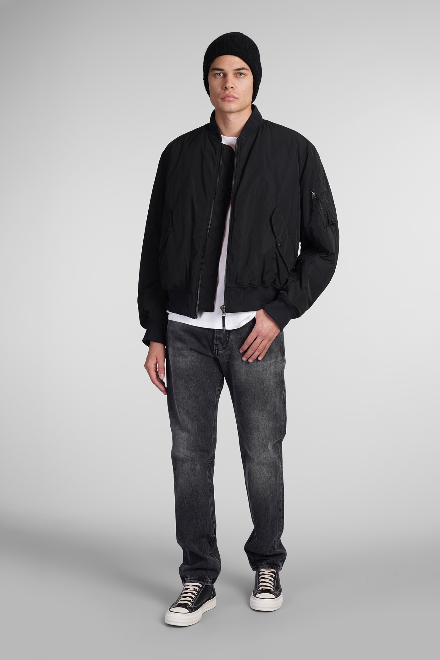 Shop Aspesi Gunner Ii Bomber In Black Polyester