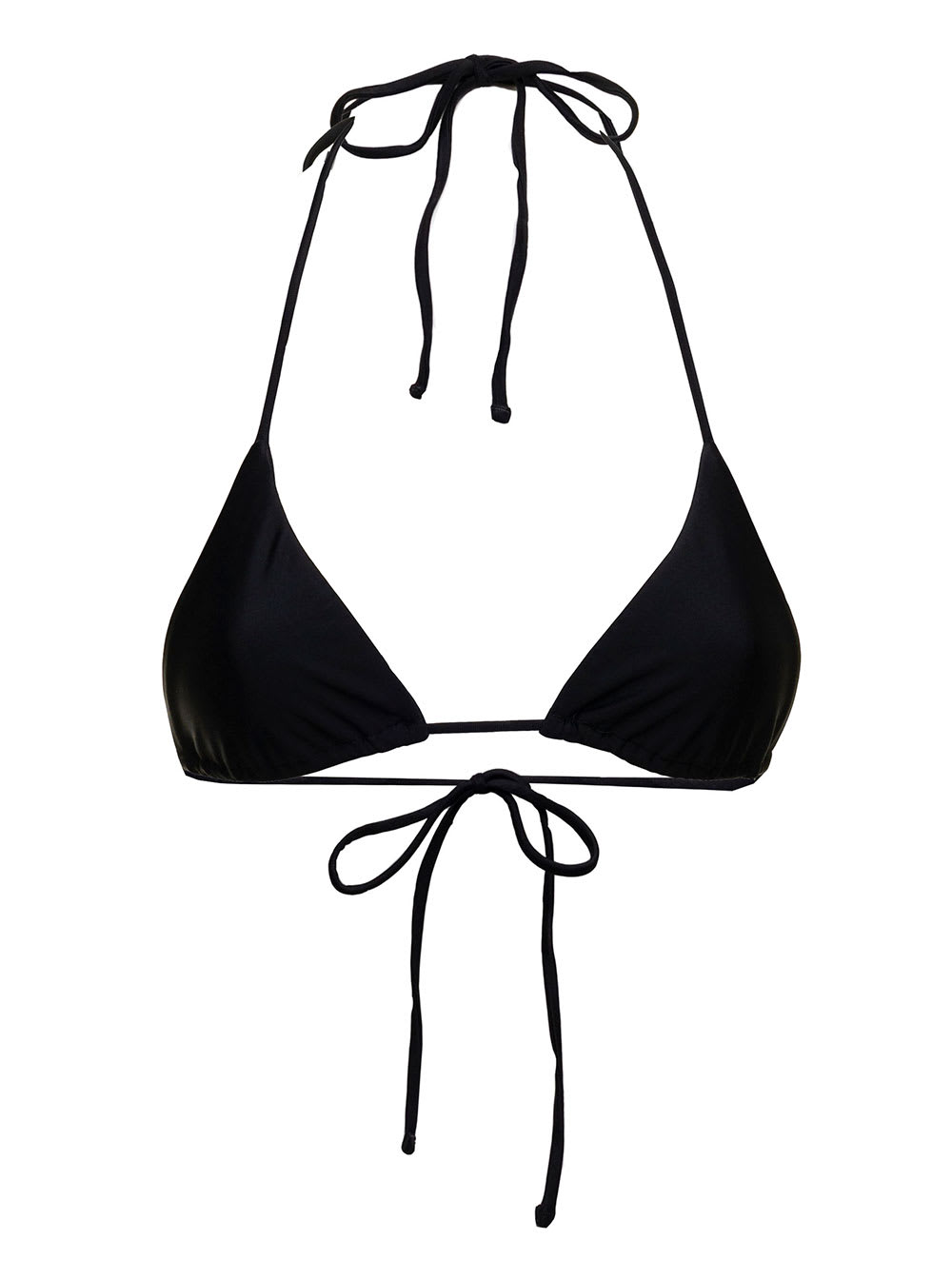 Shop Matteau Womans Tringolar Stretch Fabric Bikini Top In Black