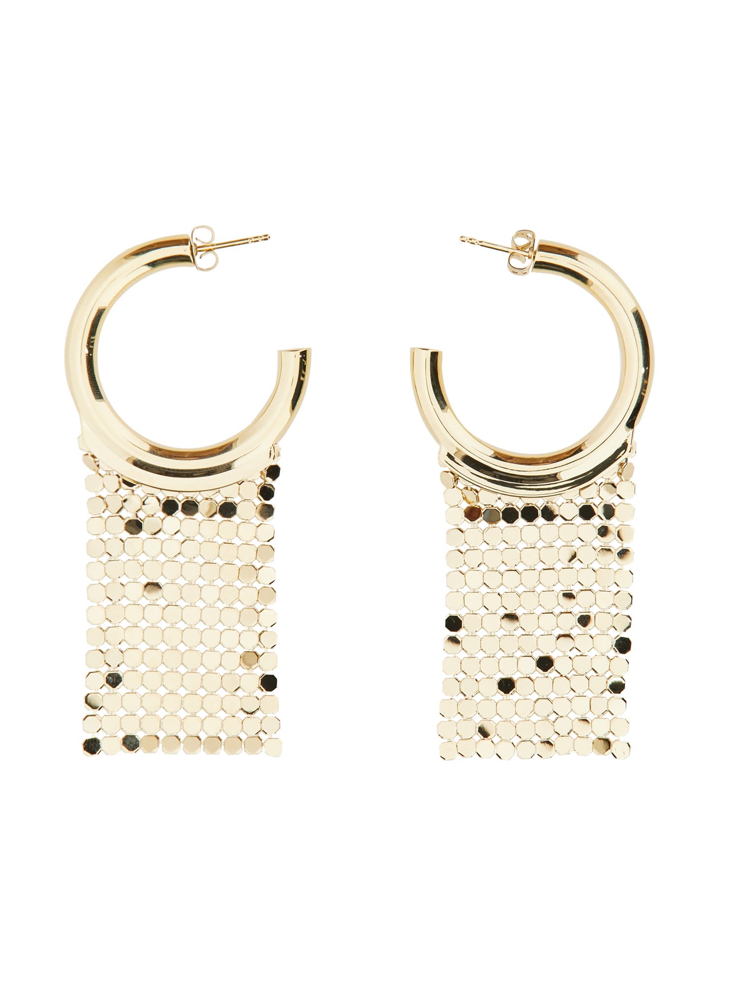 Shop Rabanne Pixel Circle Earrings In Golden