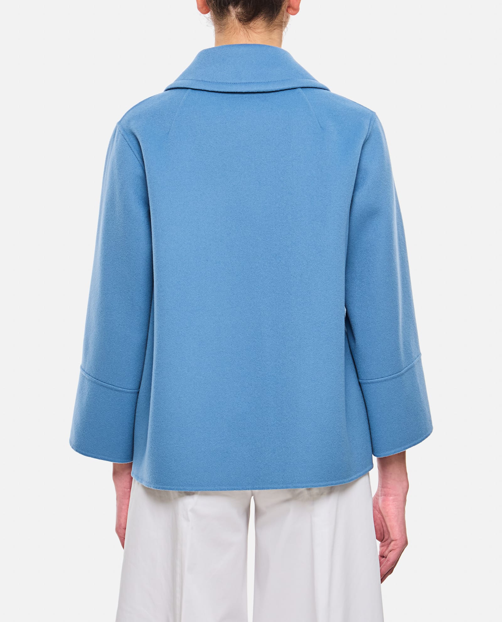 Shop 's Max Mara Windsor Double Breasted Short Coat In Clear Blue