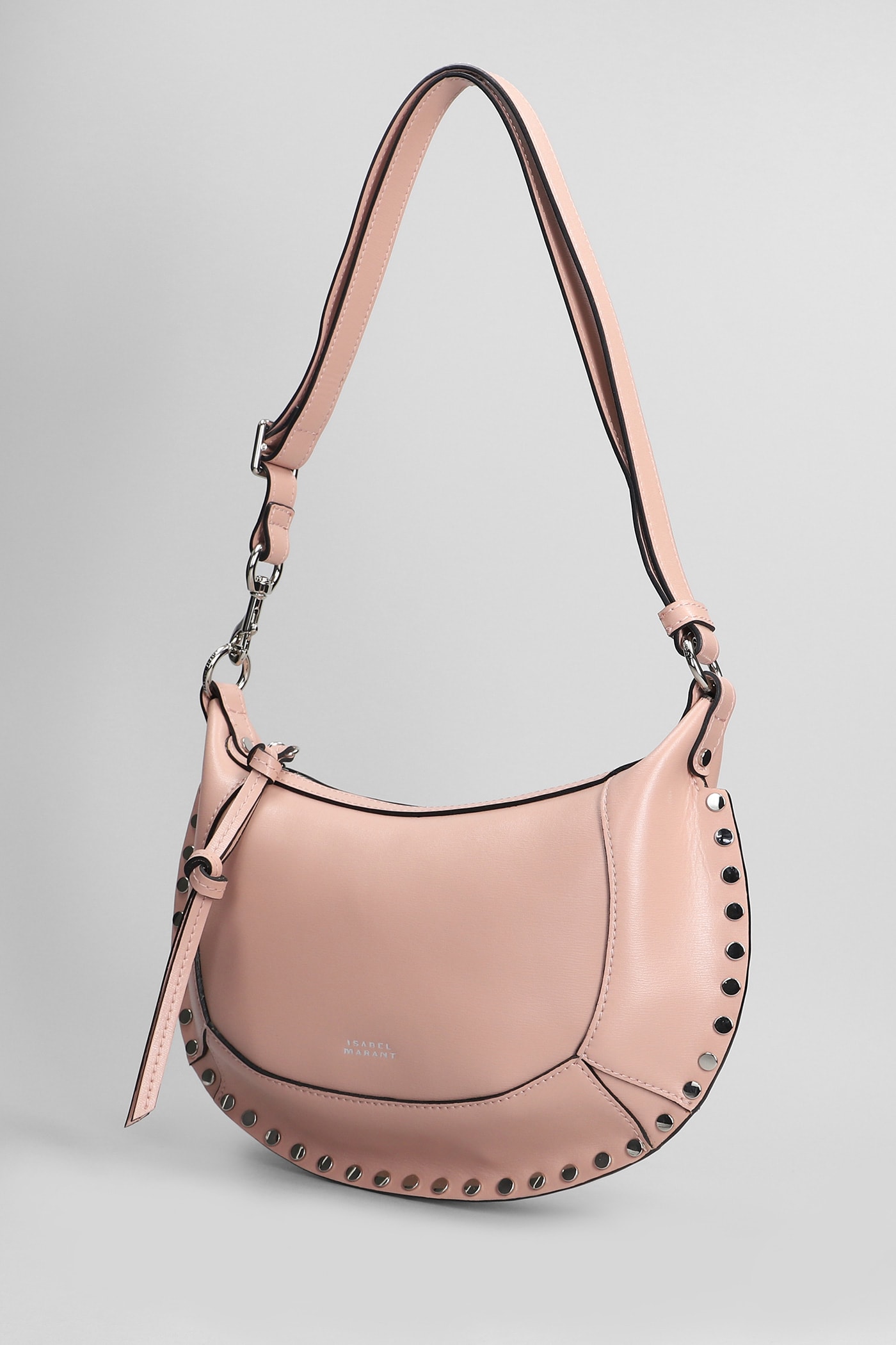 Shop Isabel Marant Oskan Moon Shoulder Bag In Rose-pink Leather