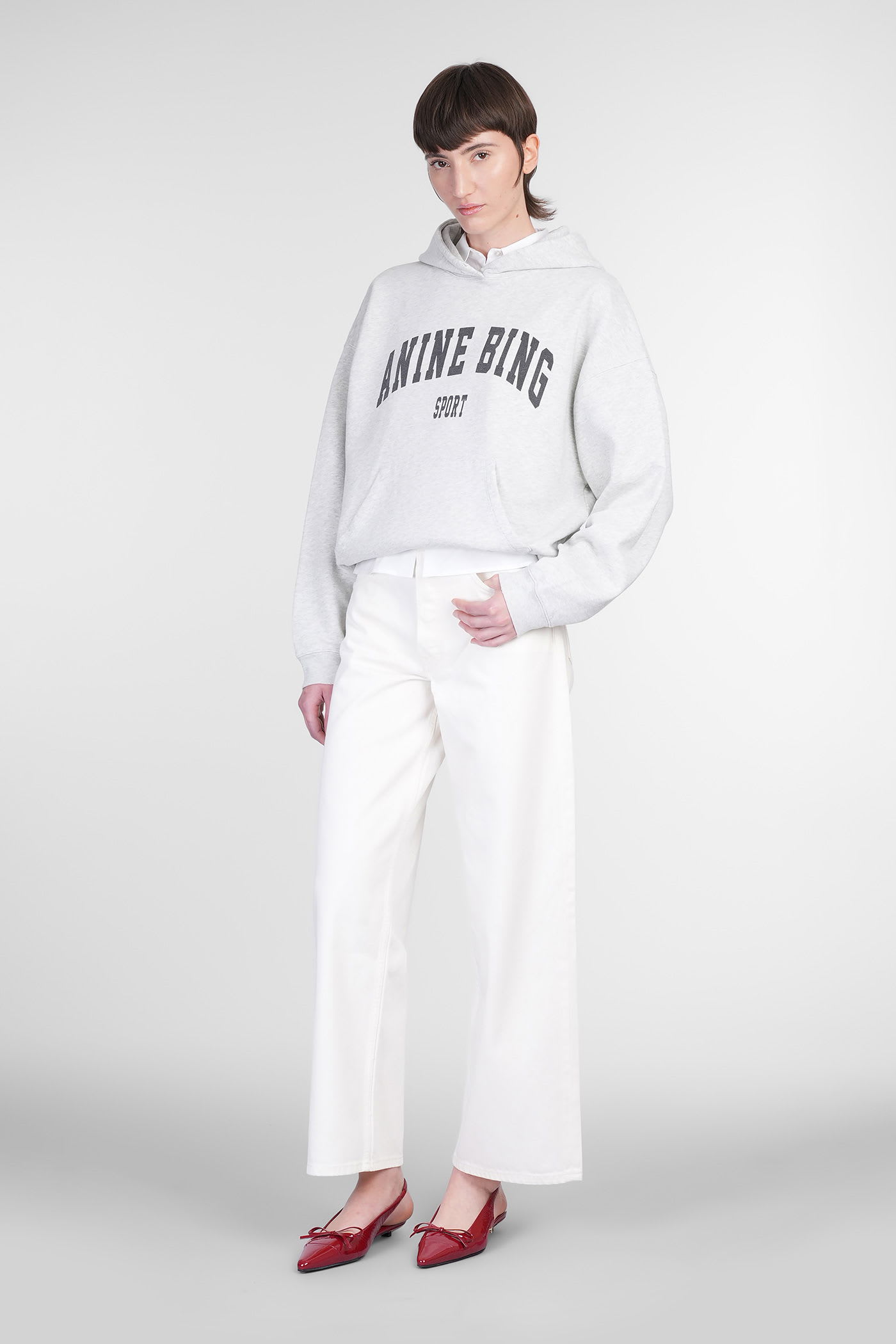 ANINE BING MANON JEANS IN BEIGE COTTON 