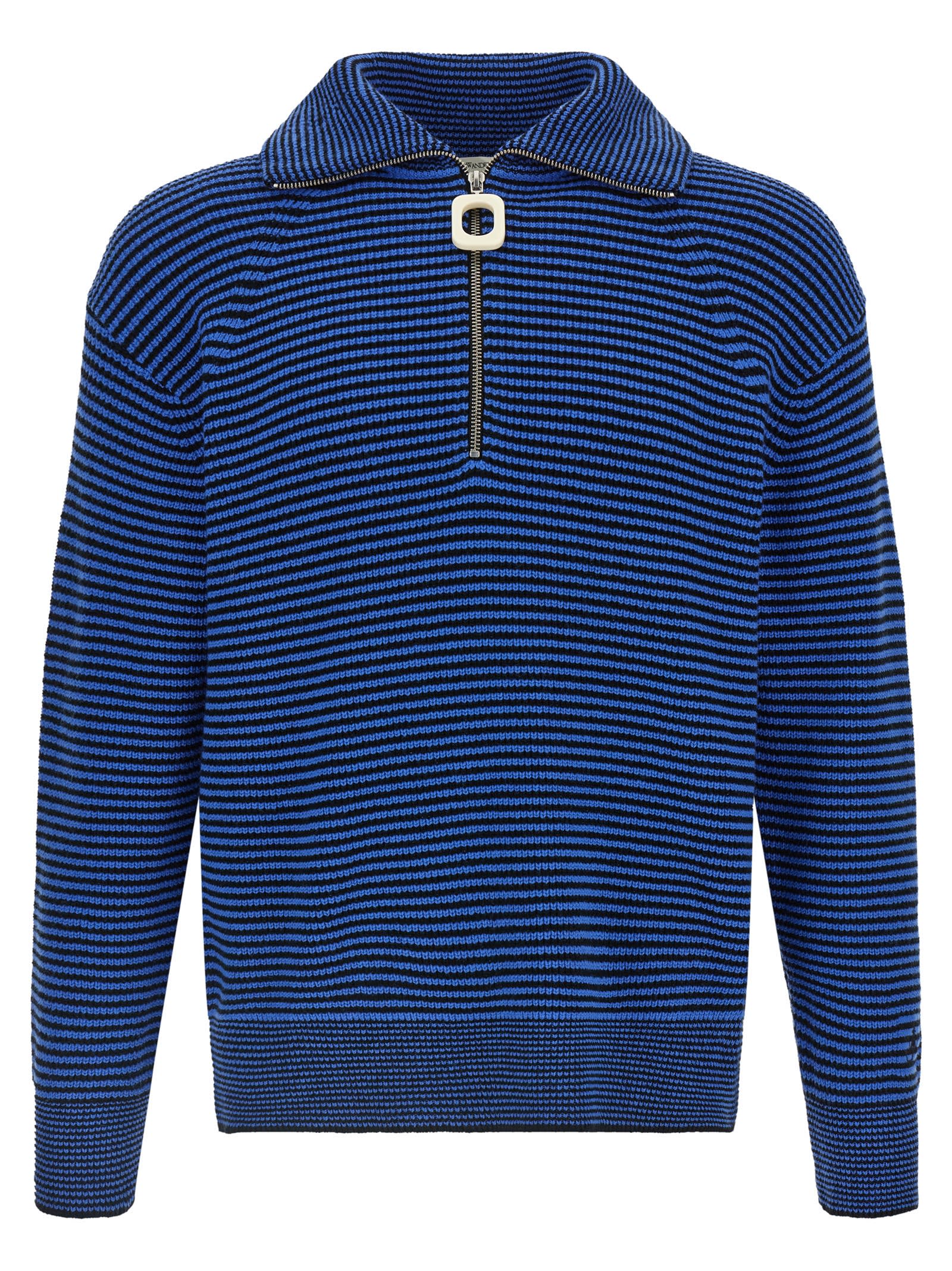 Jw Anderson Half Zip Sweater Sweaters And Cardigans Multicolor In Blue