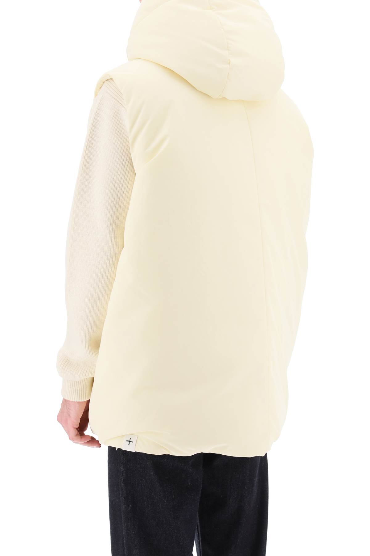 Shop Jil Sander Oversized Hooded Down Vest In Dune (white)