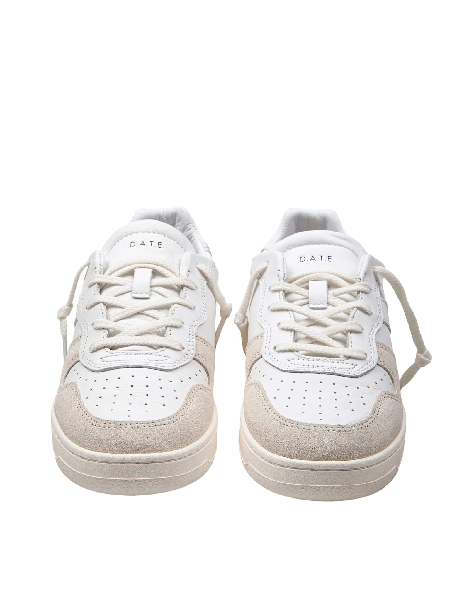 DATE COURT 2.0 VINTAGE LEATHER AND SUEDE SNEAKERS WHITE COLOR 