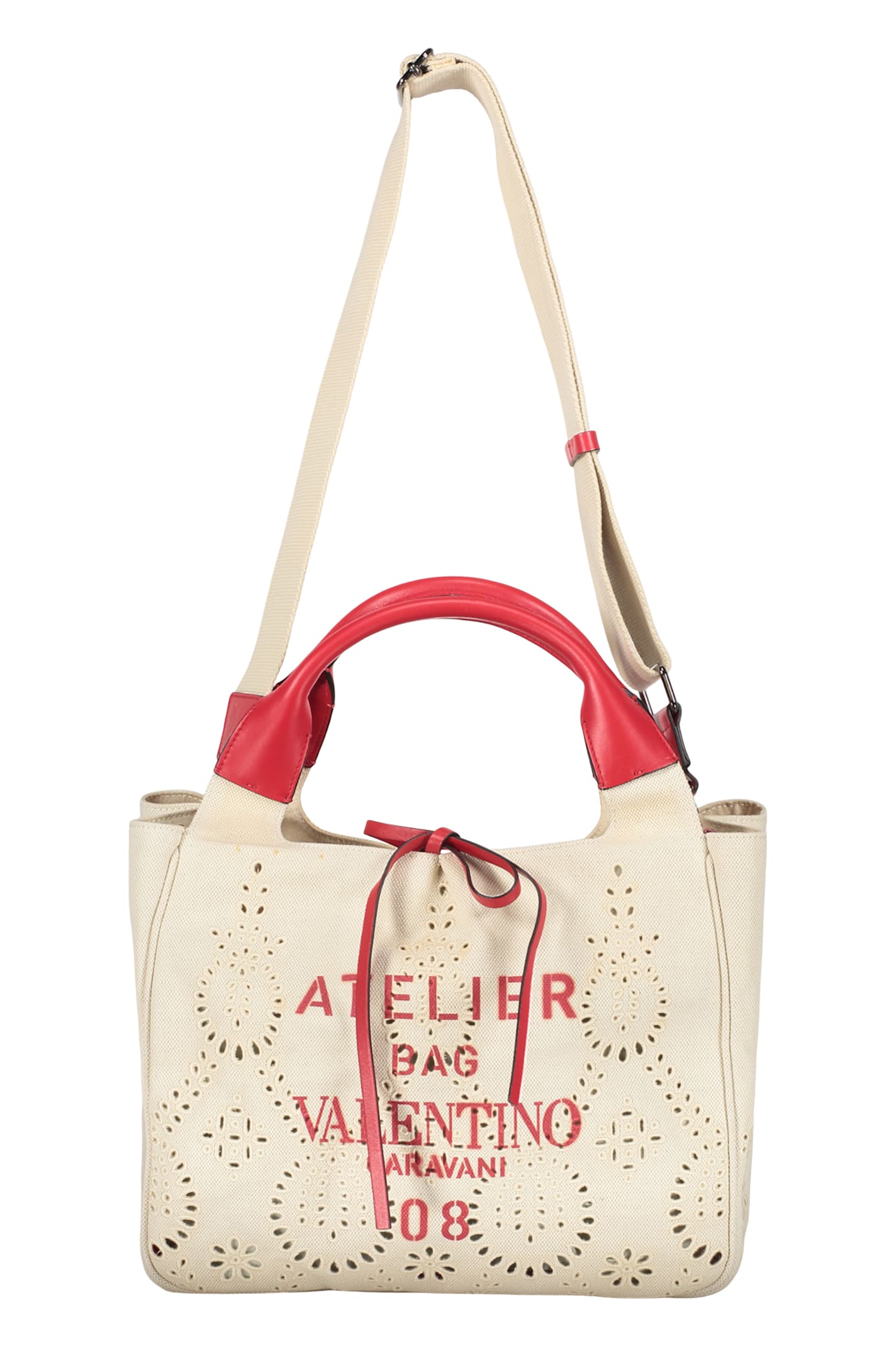 Valentino Canvas Tote Bag In Ivory