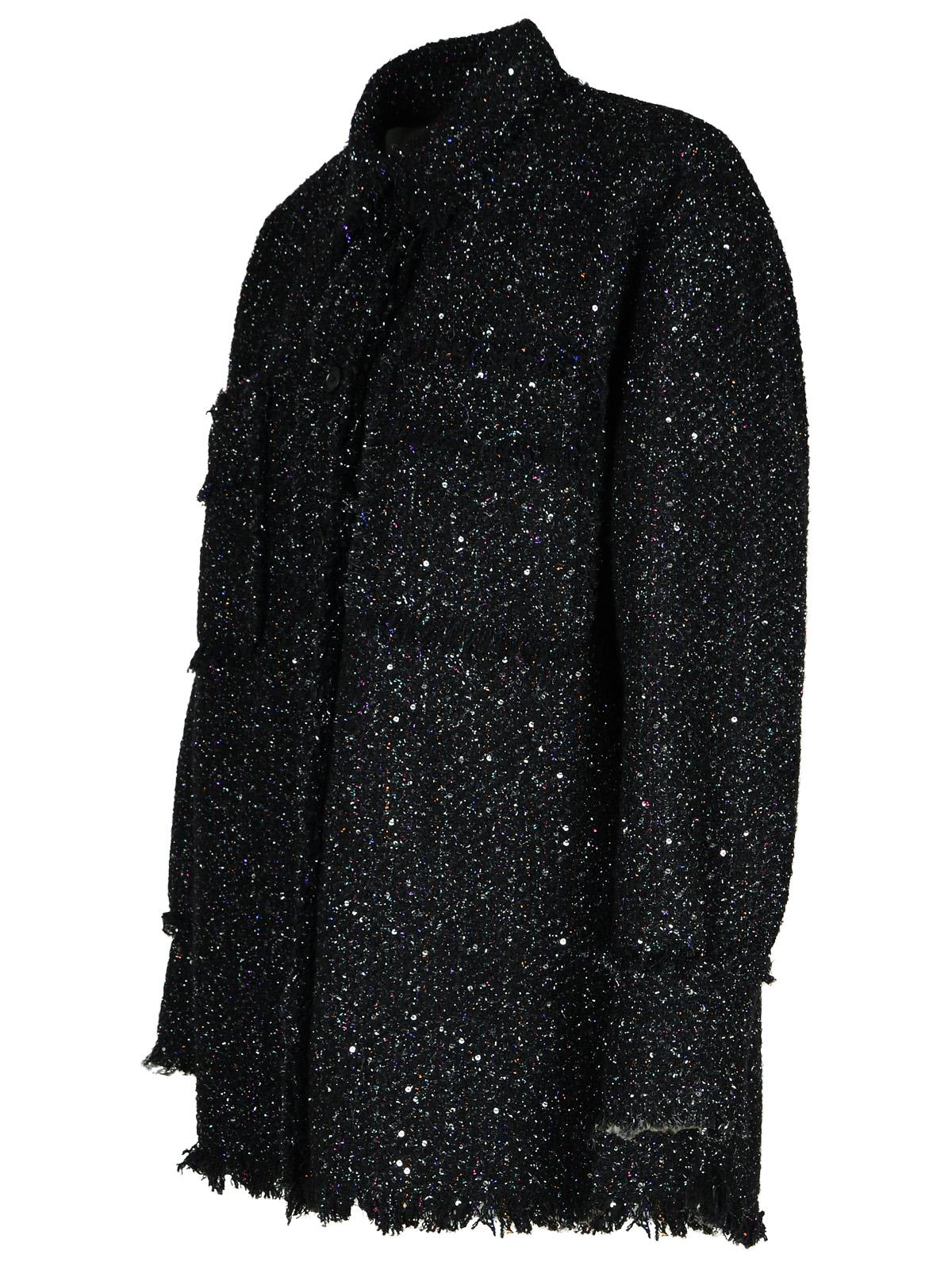 Shop Msgm Black Wool Blend Shirt