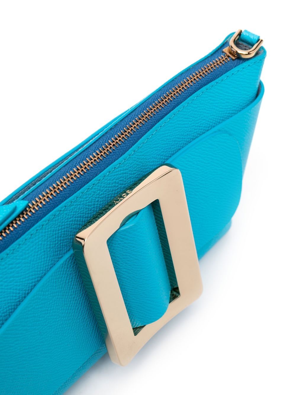 Boyy Buckle Pouchette Leather Handbag In Blue