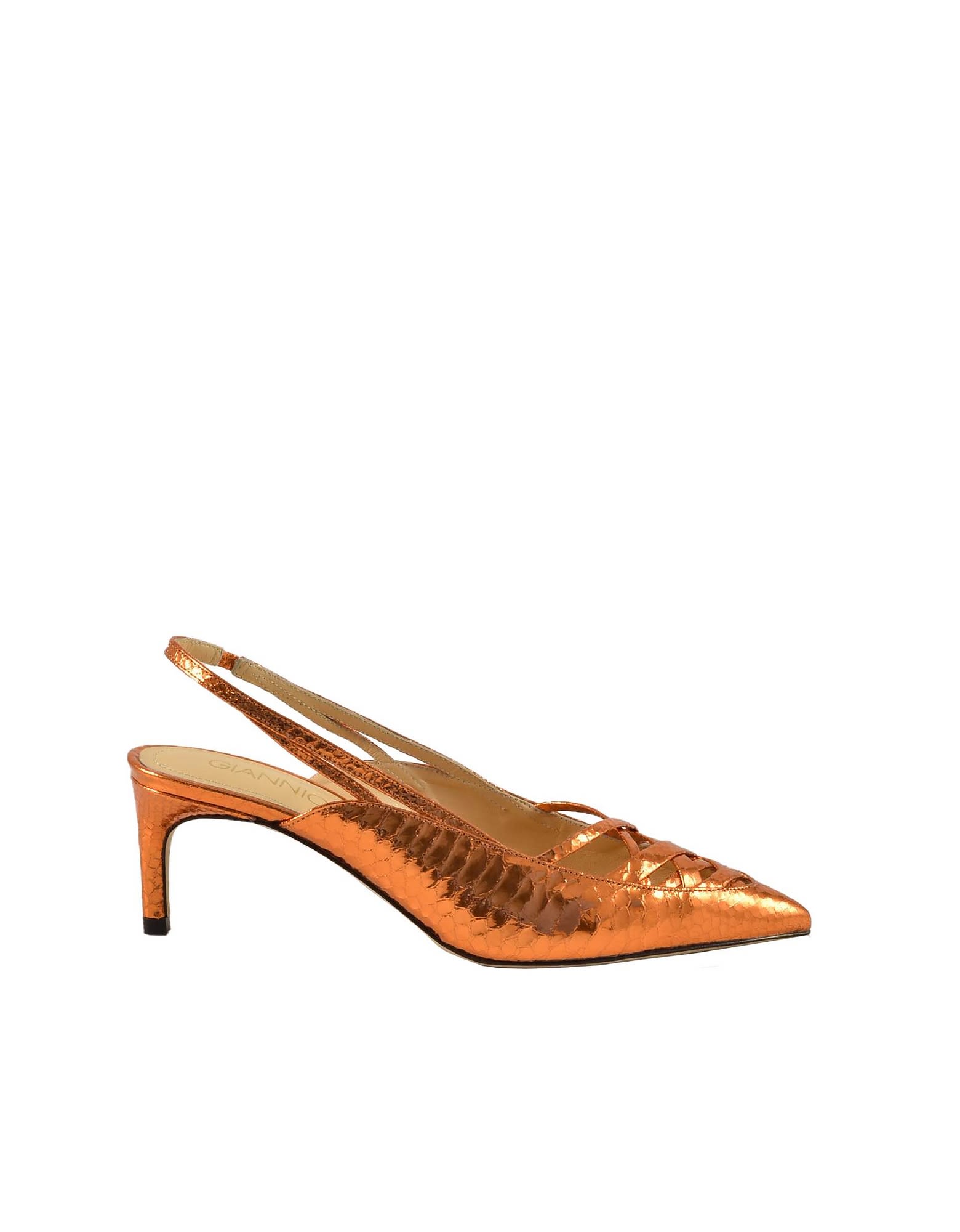 Giannico Womens Orange Shoes
