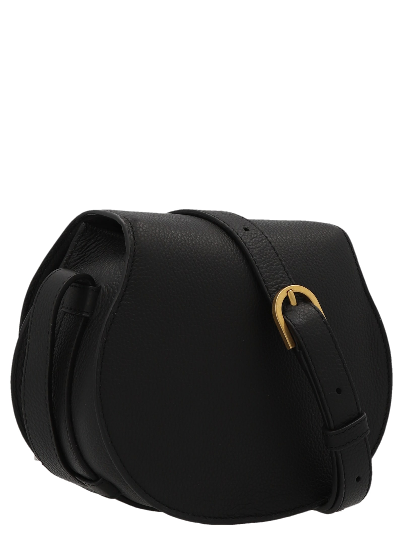 Shop Chloé Saddle Marcie Small Crossbody Bag In Black