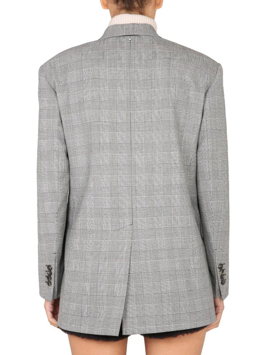 Shop Max Mara Checked Double-breasted Jacket In Black