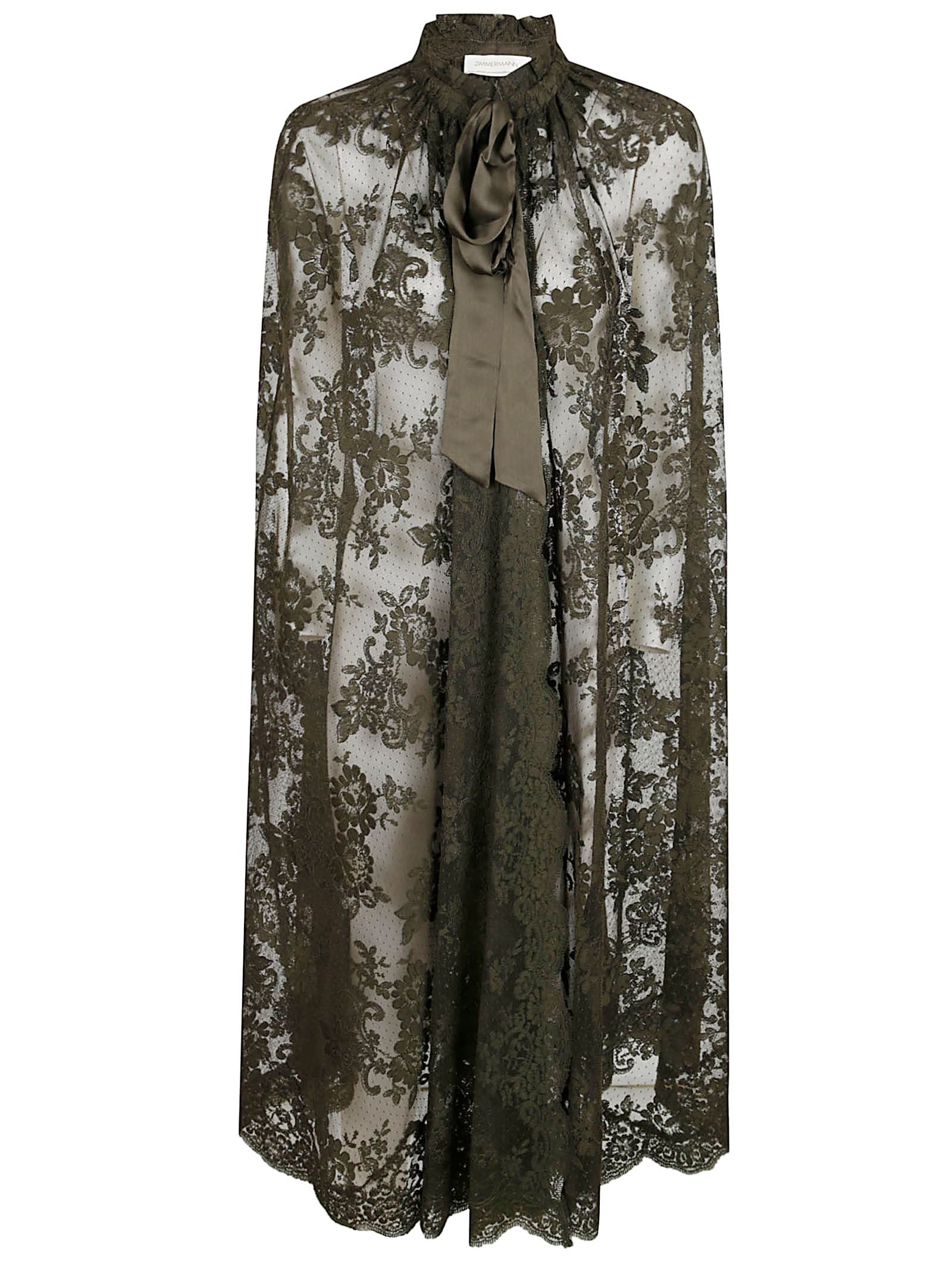 Zimmermann Memento Lace Cape In Green