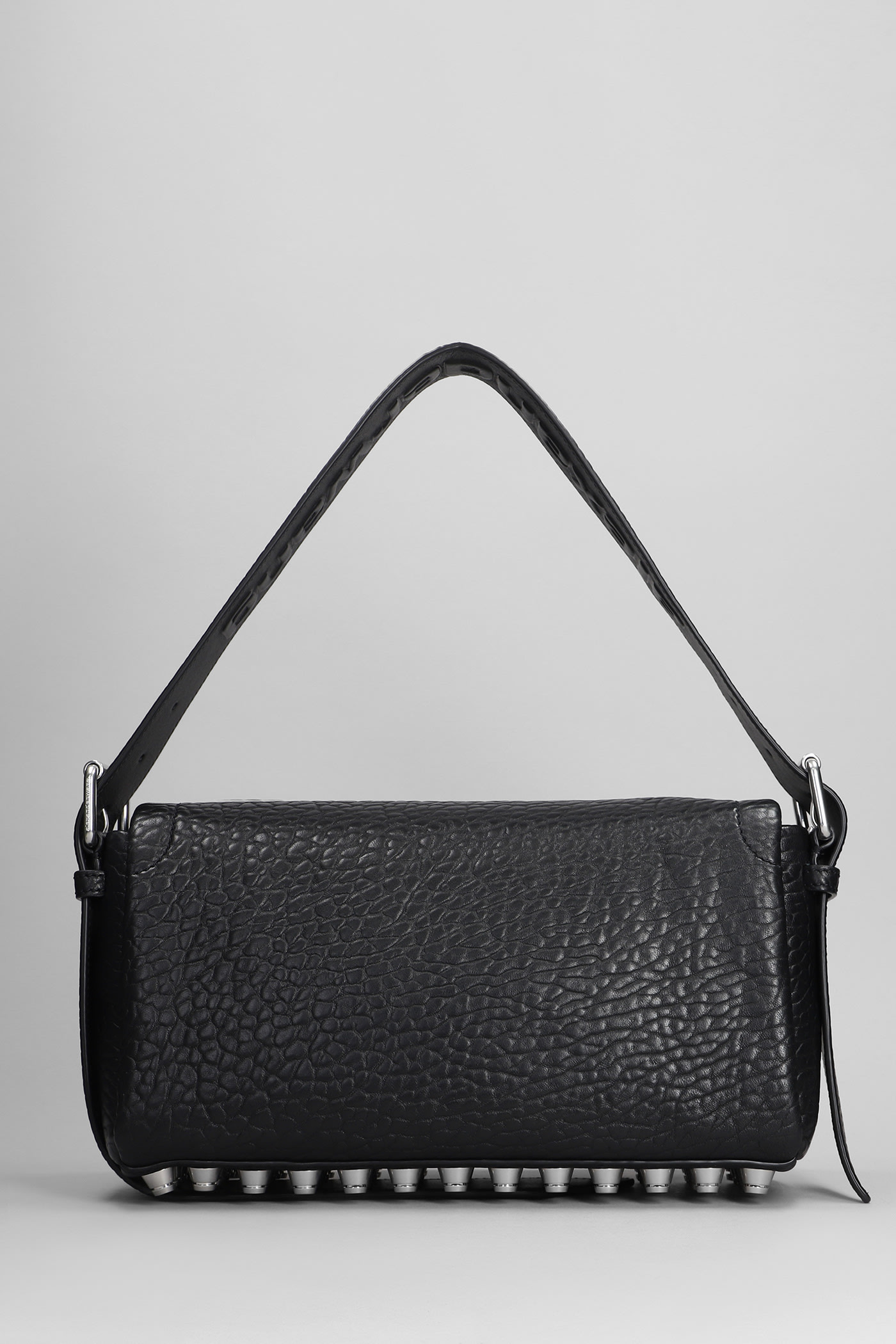 Shop Alexander Wang Medium Flap Shoulder Bag In Black Leather