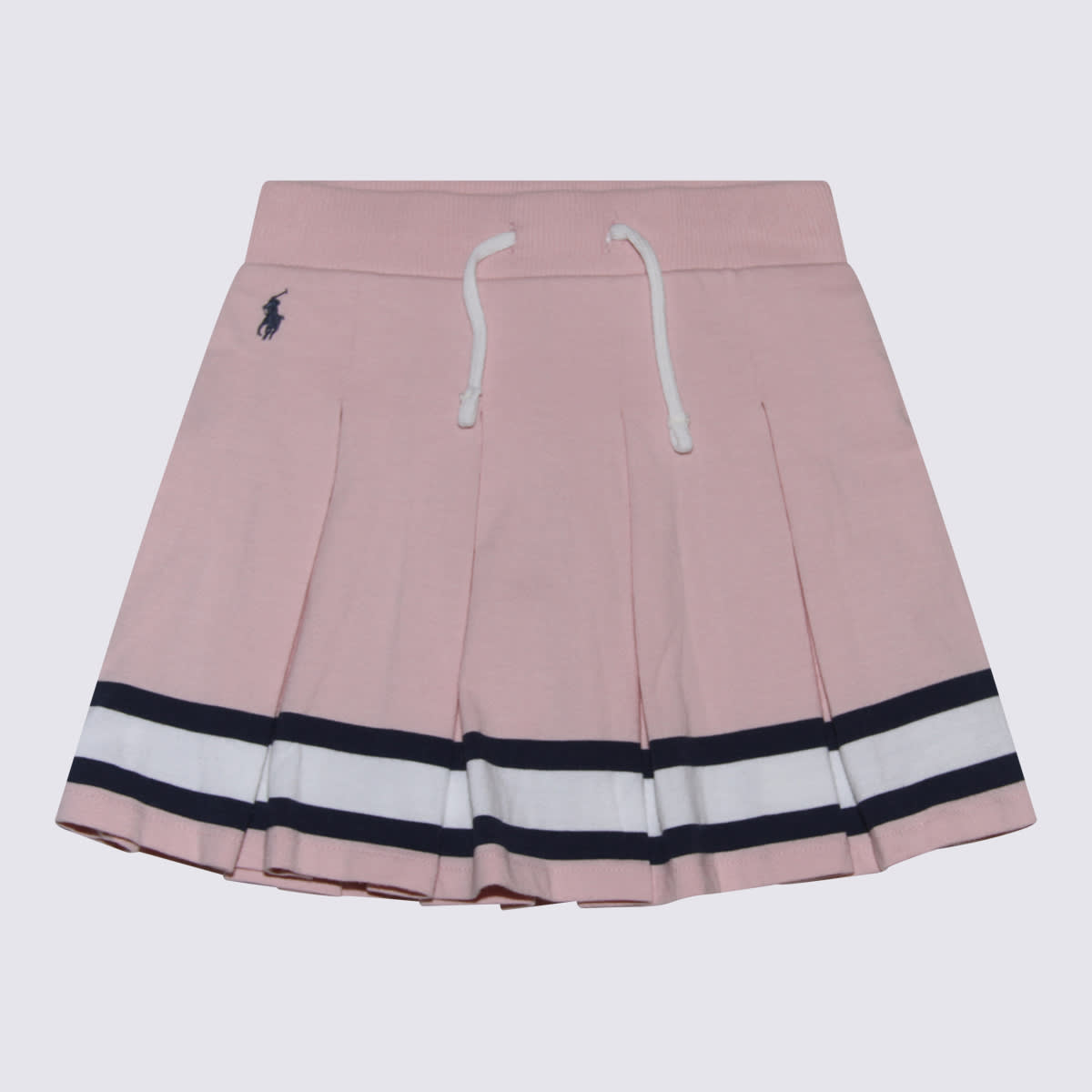 Polo Ralph Lauren Kids' Pink Cotton Pleated Skirt In Hint Of Pink Tie