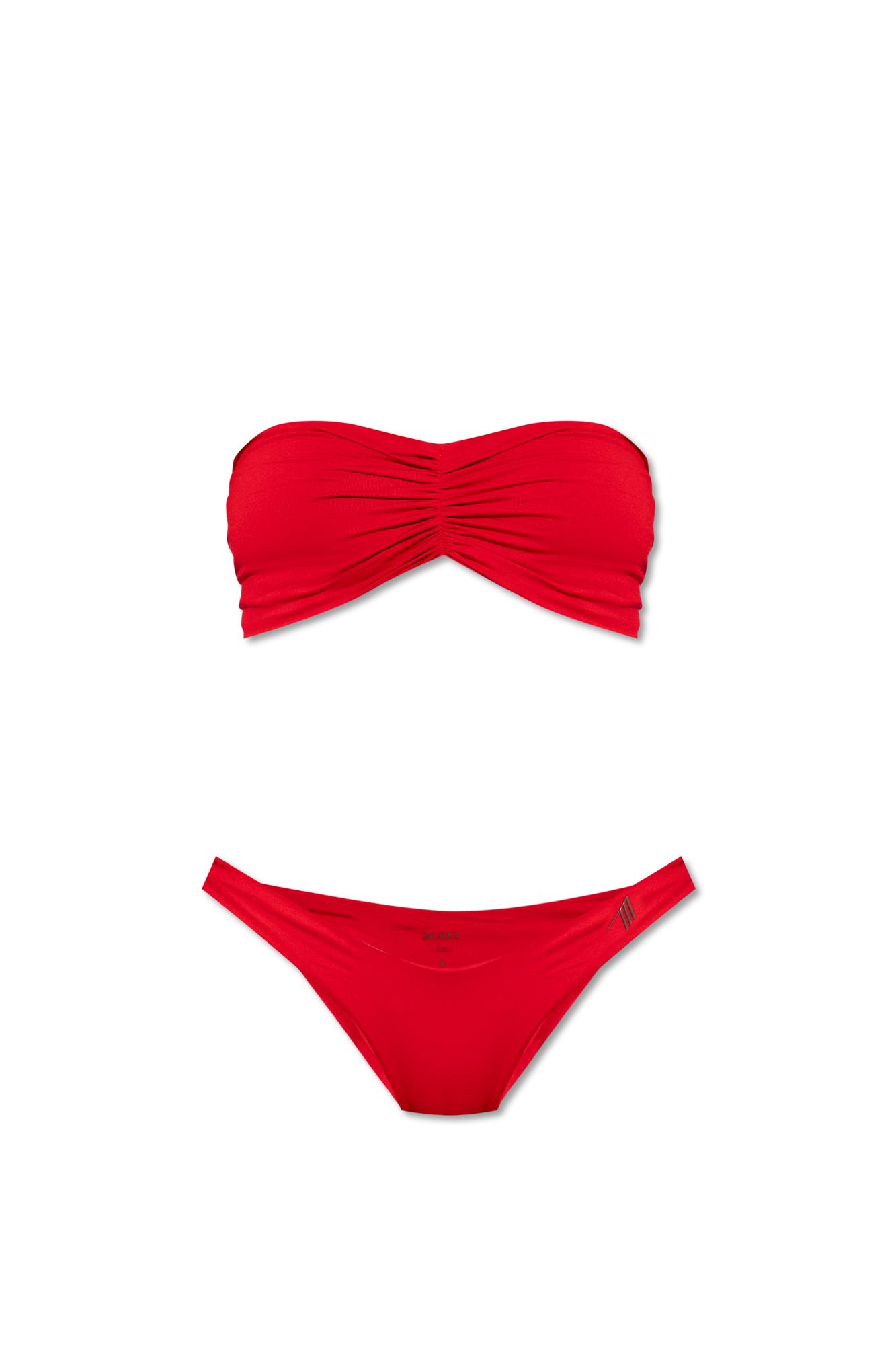 Shop Attico Classic Logo Bikini Set In Red