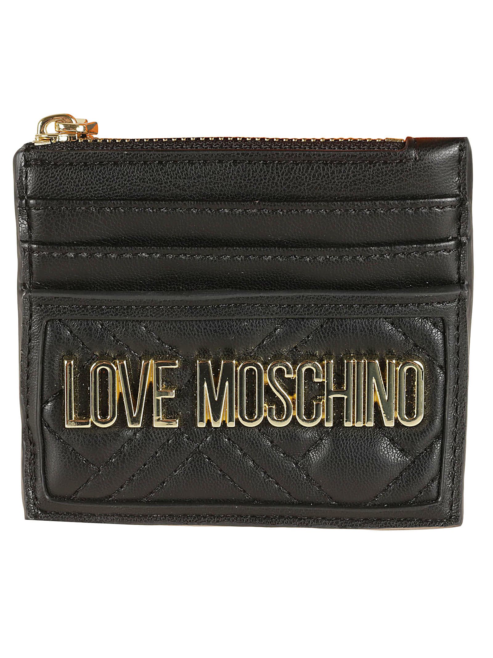 Love Moschino Logo Top Zip Card Holder