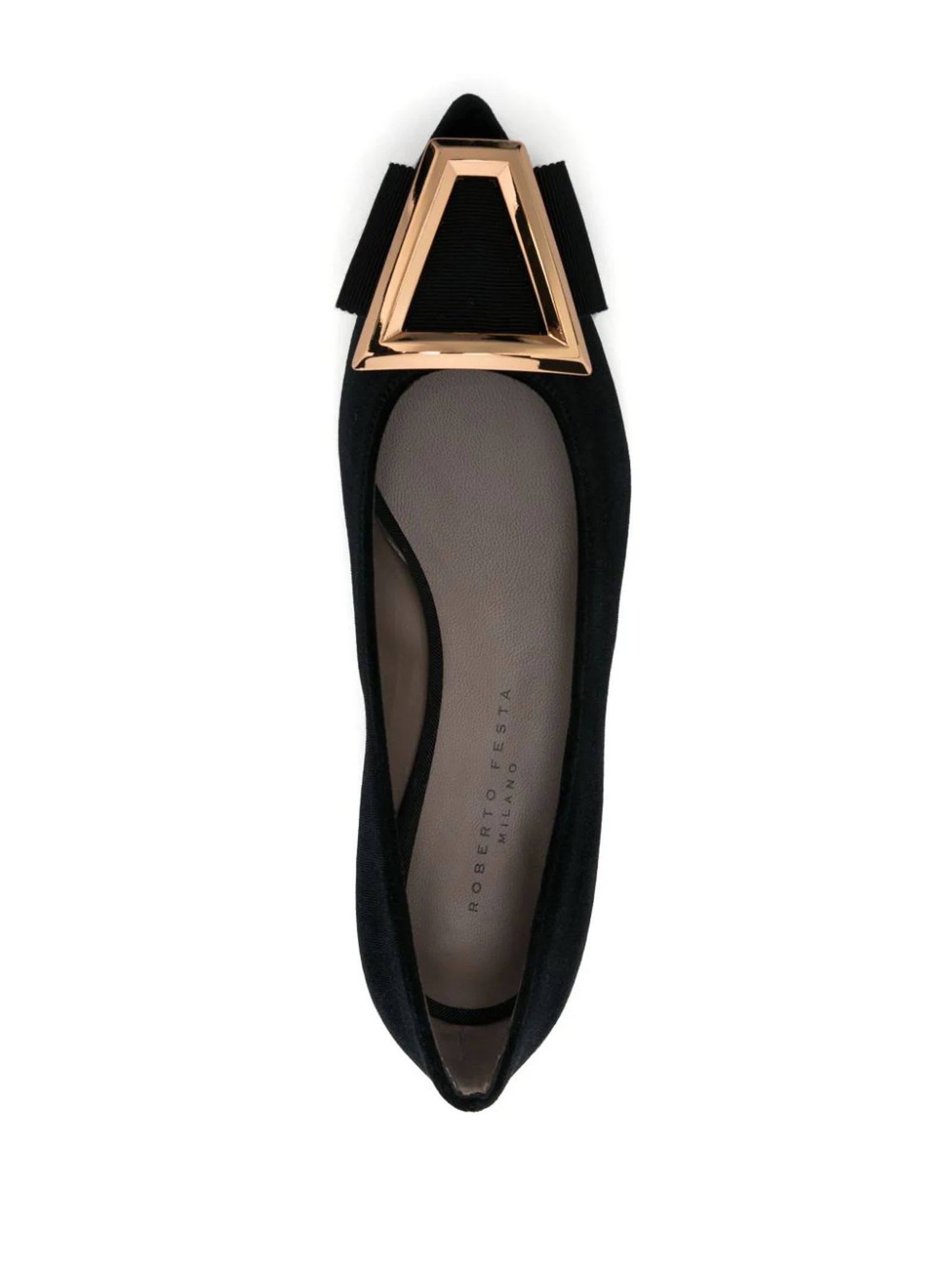 Shop Roberto Festa Black Velvet Kenda Ballet Flats