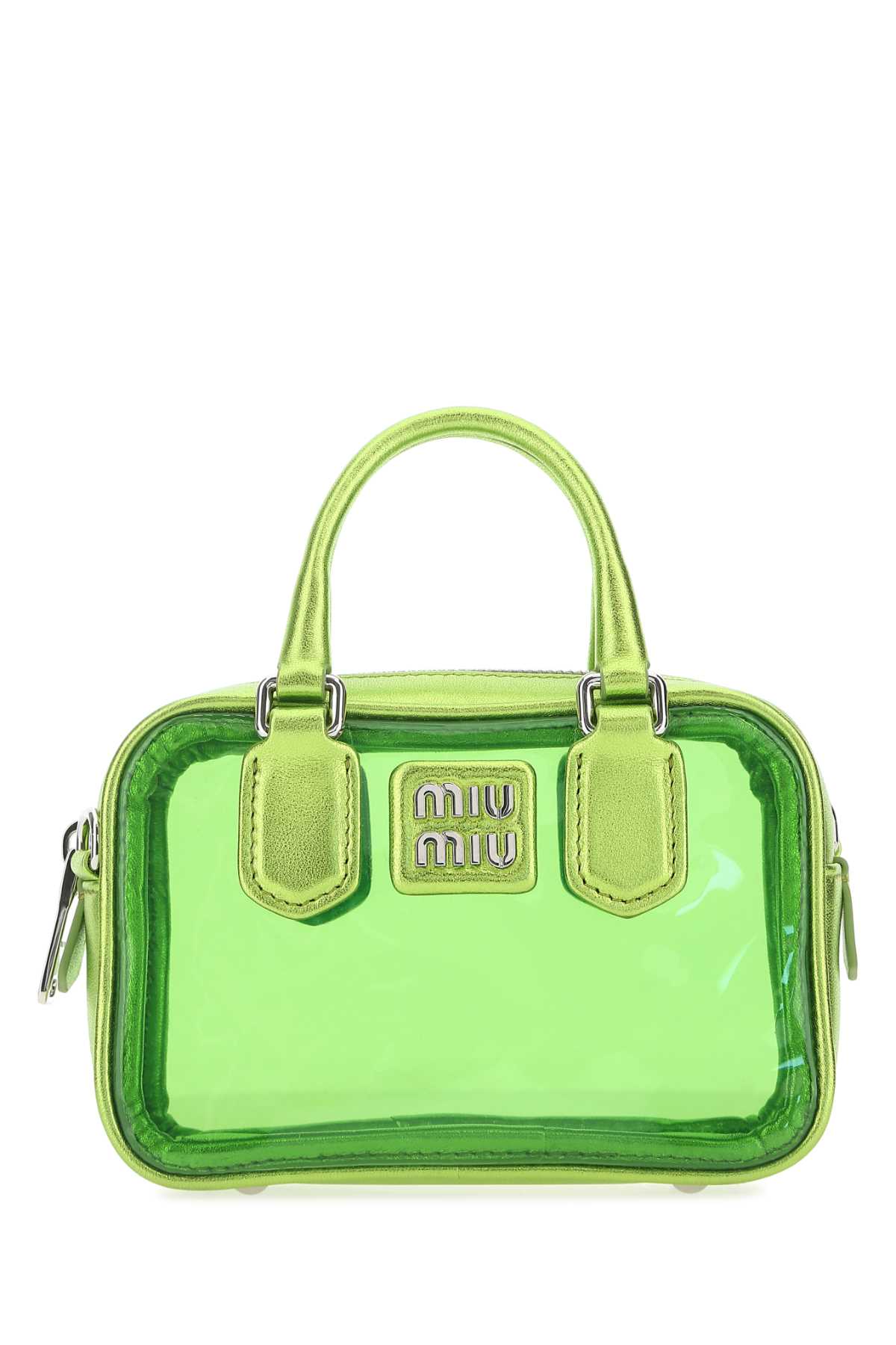 Green Leather And Pvc Mini Handbag