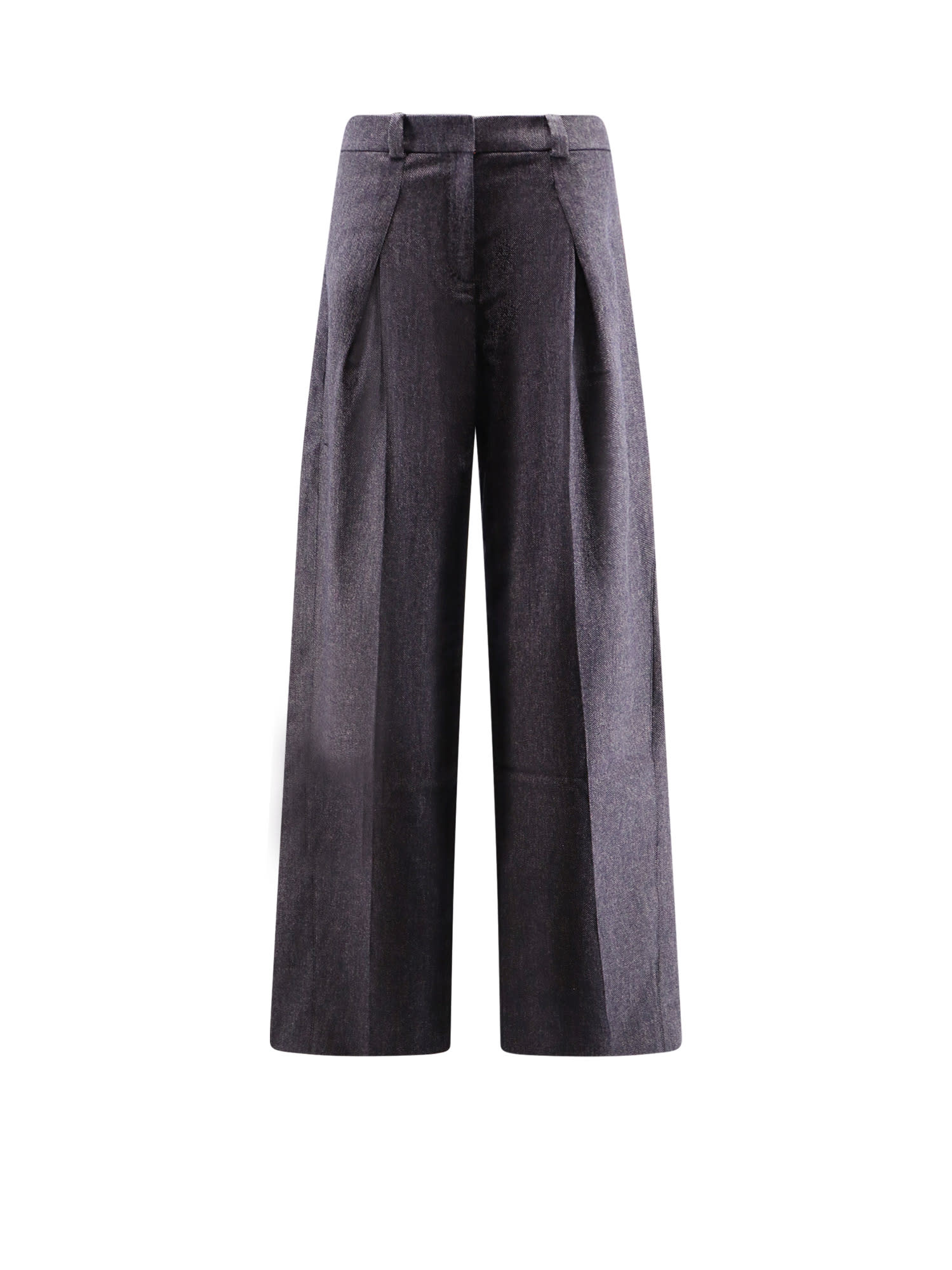 Hugo Boss Tailored Wide Leg Trousers Featuring Pockets In Blue