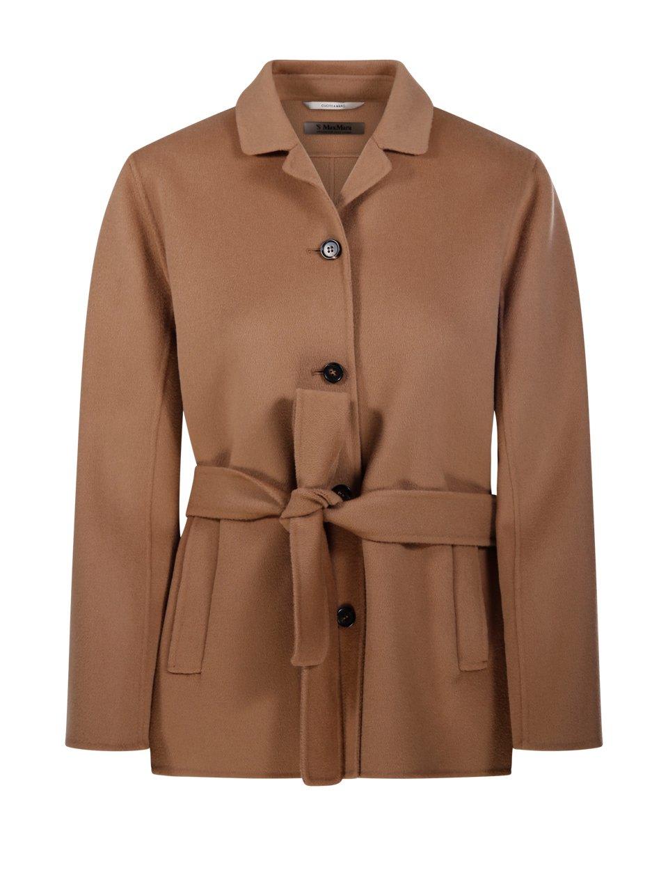 Shop 's Max Mara Single-breasted Belted Jacket In Brown