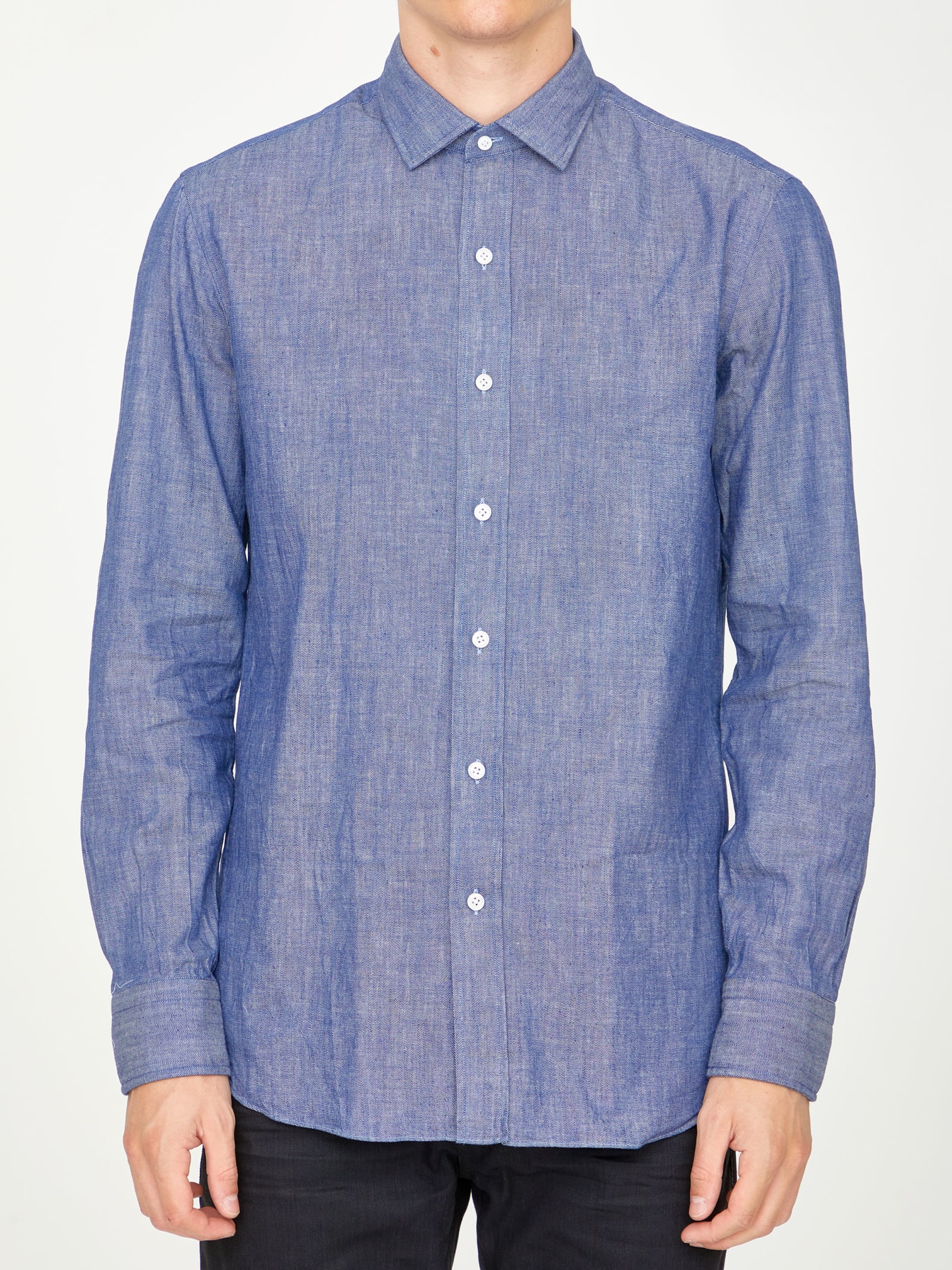 Salvatore Piccolo Blue Cotton Shirt
