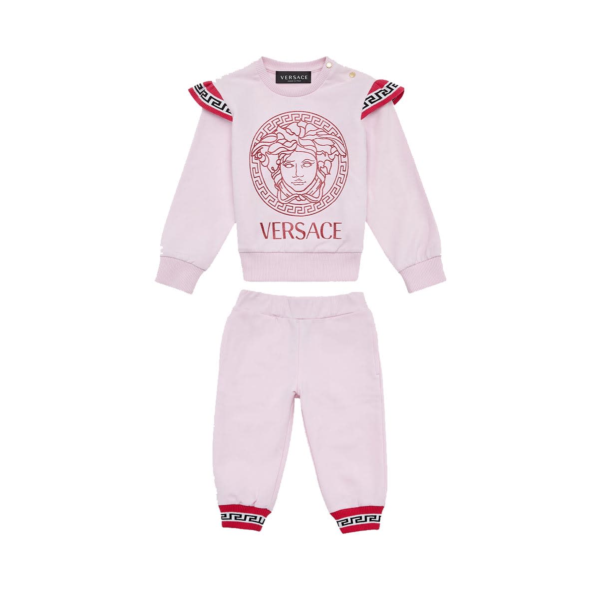 Young Versace Kids' Versace Young Completo Rosa Neonato