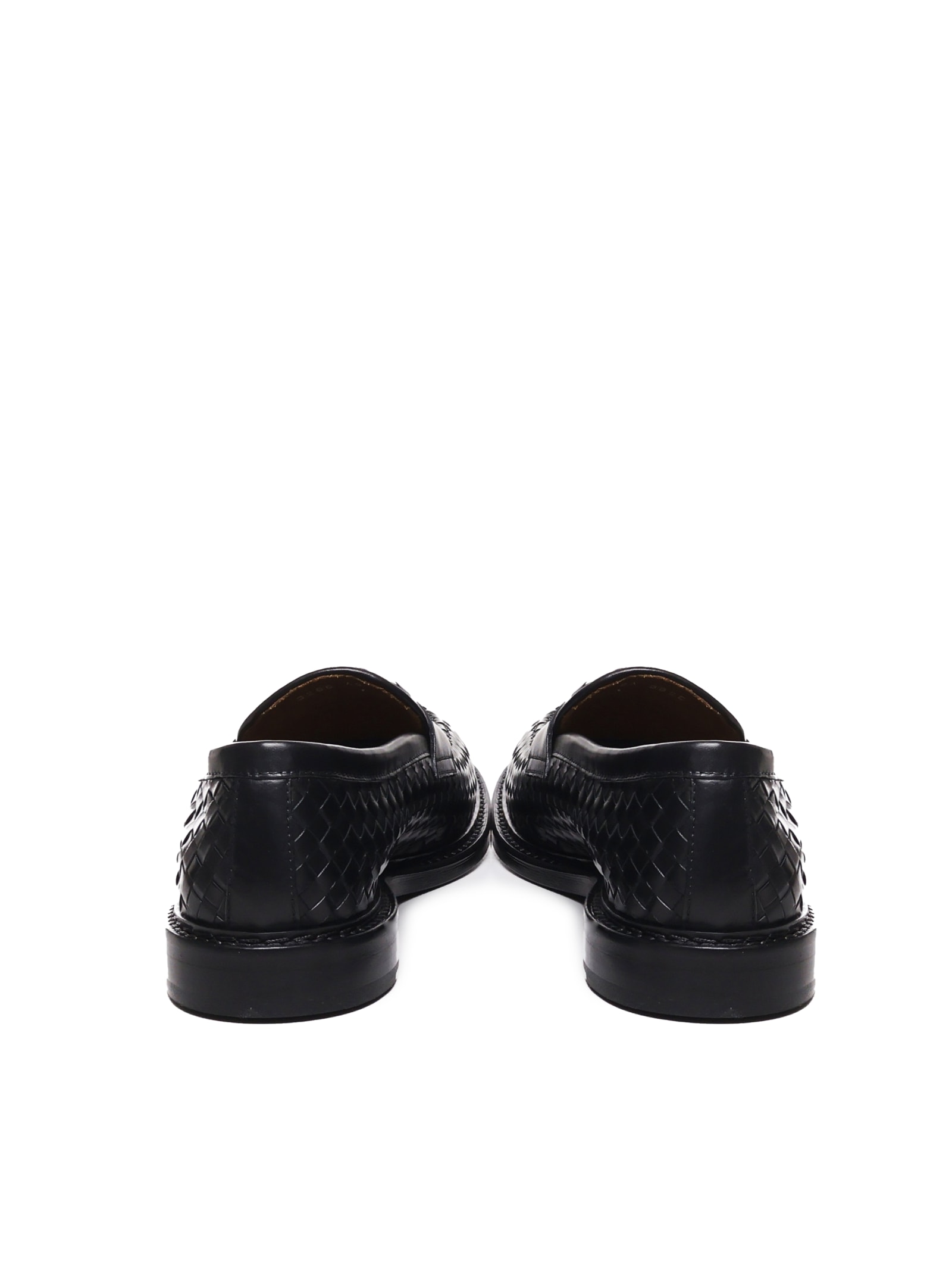 Shop Doucal's Woven Leather Loafers In Black