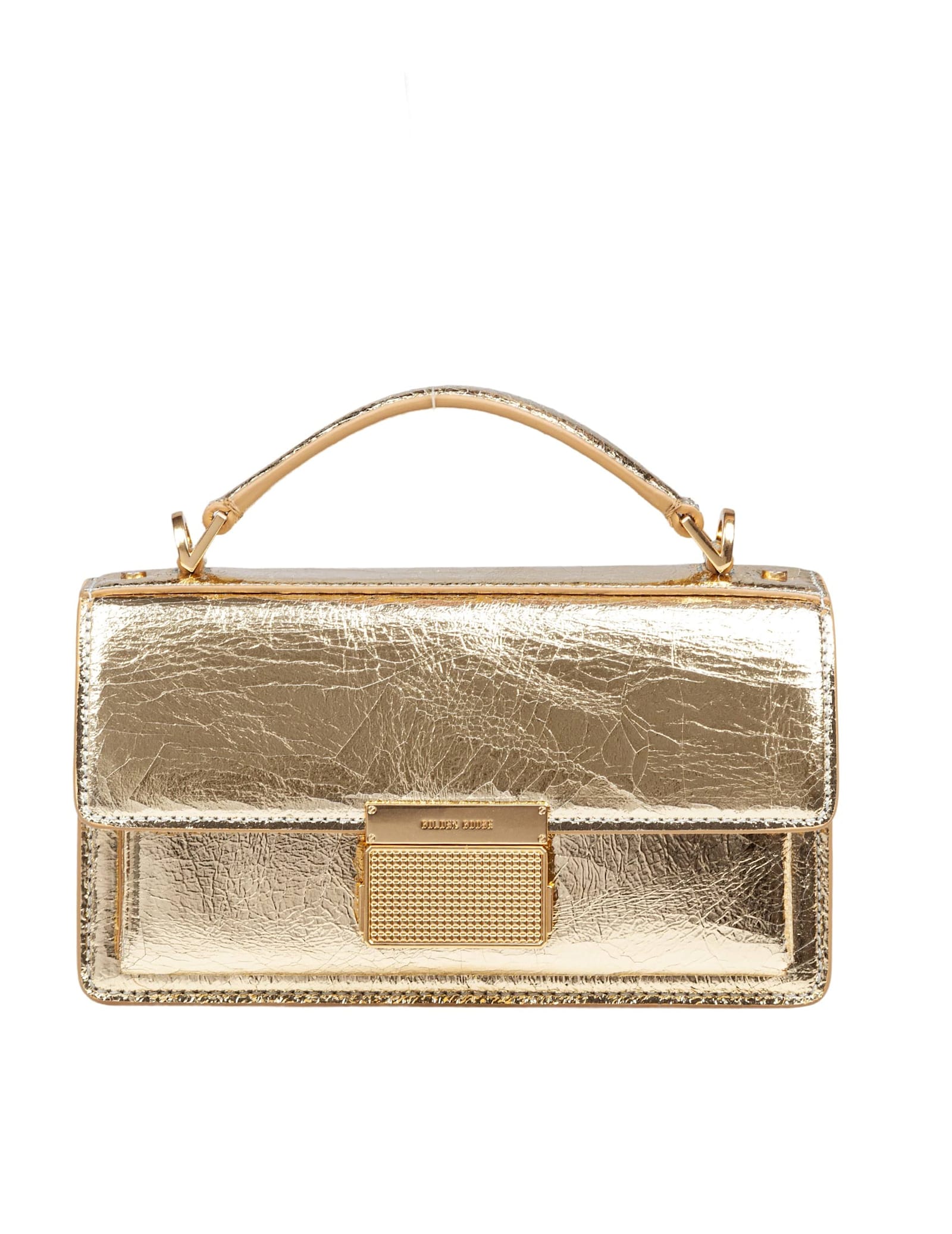 Venezia Small Handbag In Gold Color Leather