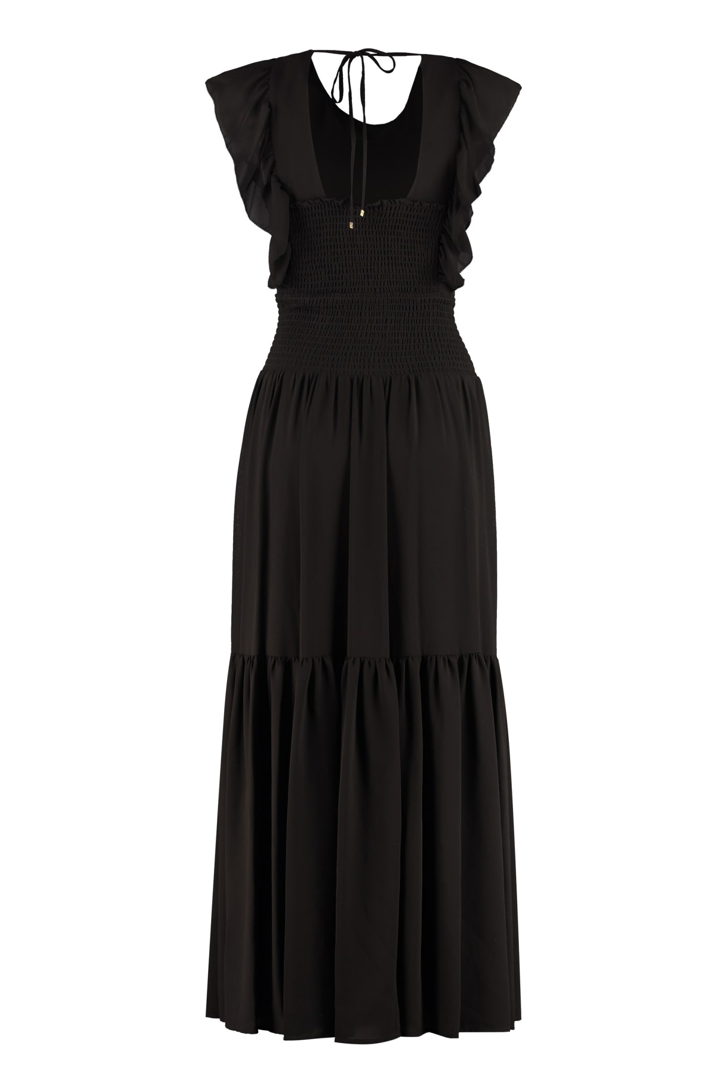 Michael Michael Kors Ruffle-trimmed Maxi Dress In Black | ModeSens