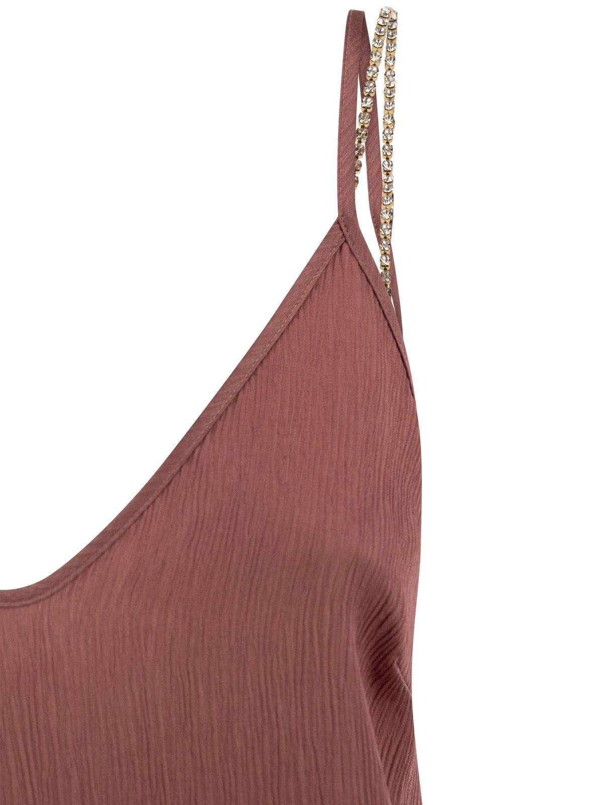 Max Mara V-neck Spaghetti Strap Top In Blush