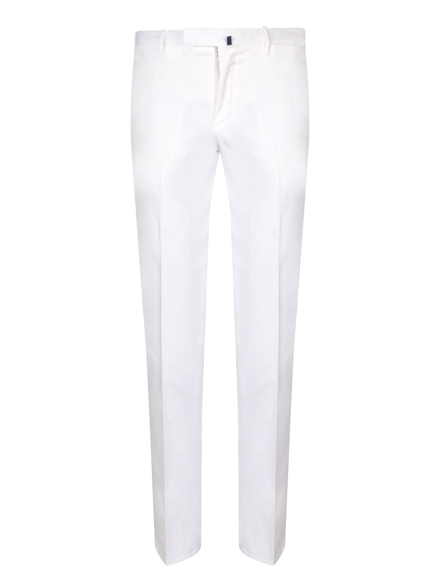 Shop Incotex Slim Fit White Trousers