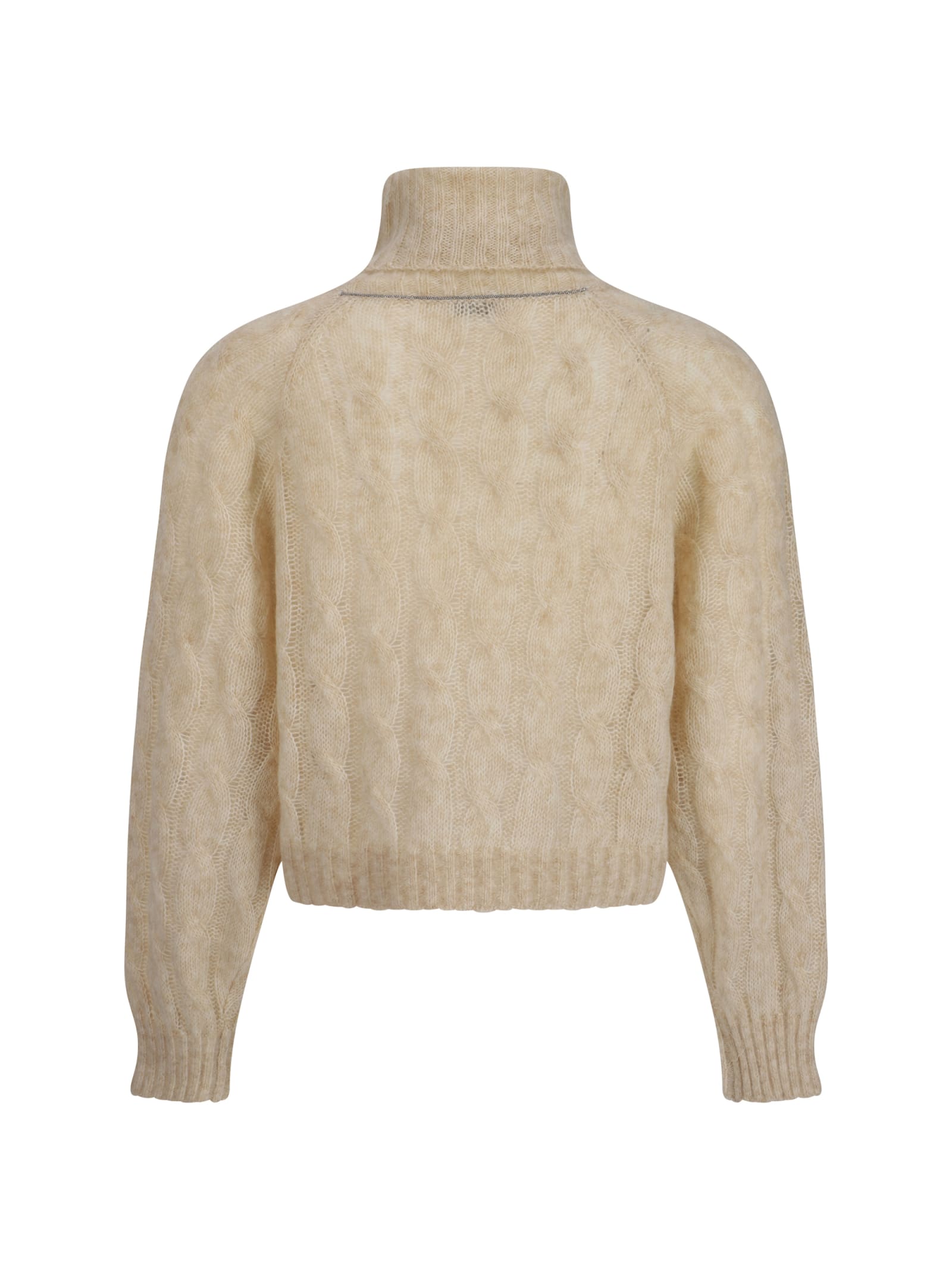 Shop Brunello Cucinelli Turtleneck Sweater In Beige