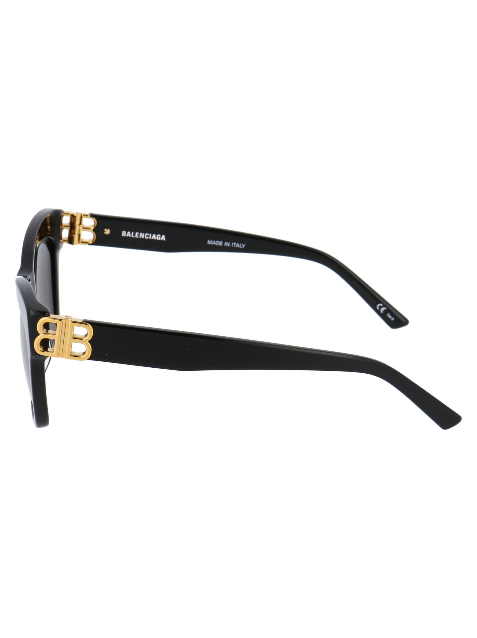 Shop Balenciaga Bb0132s Sunglasses In 001 Black Gold Grey