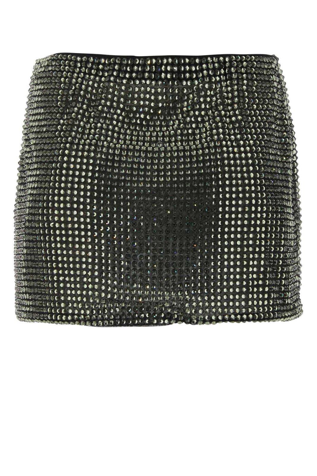 Shop Giuseppe Di Morabito Embellished Slit Detailed Mini Skirt In Black