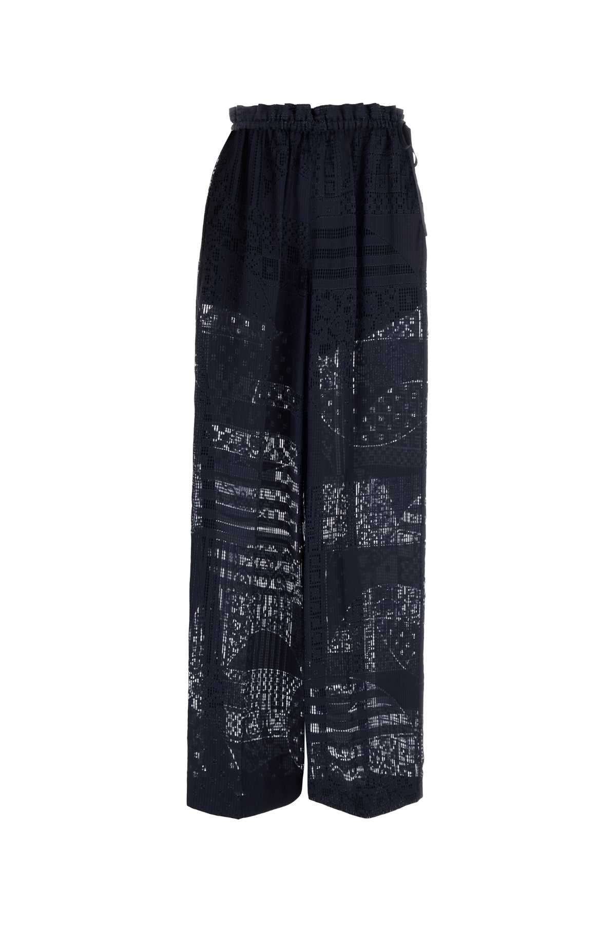 Navy Blue Viscose Blend Pant