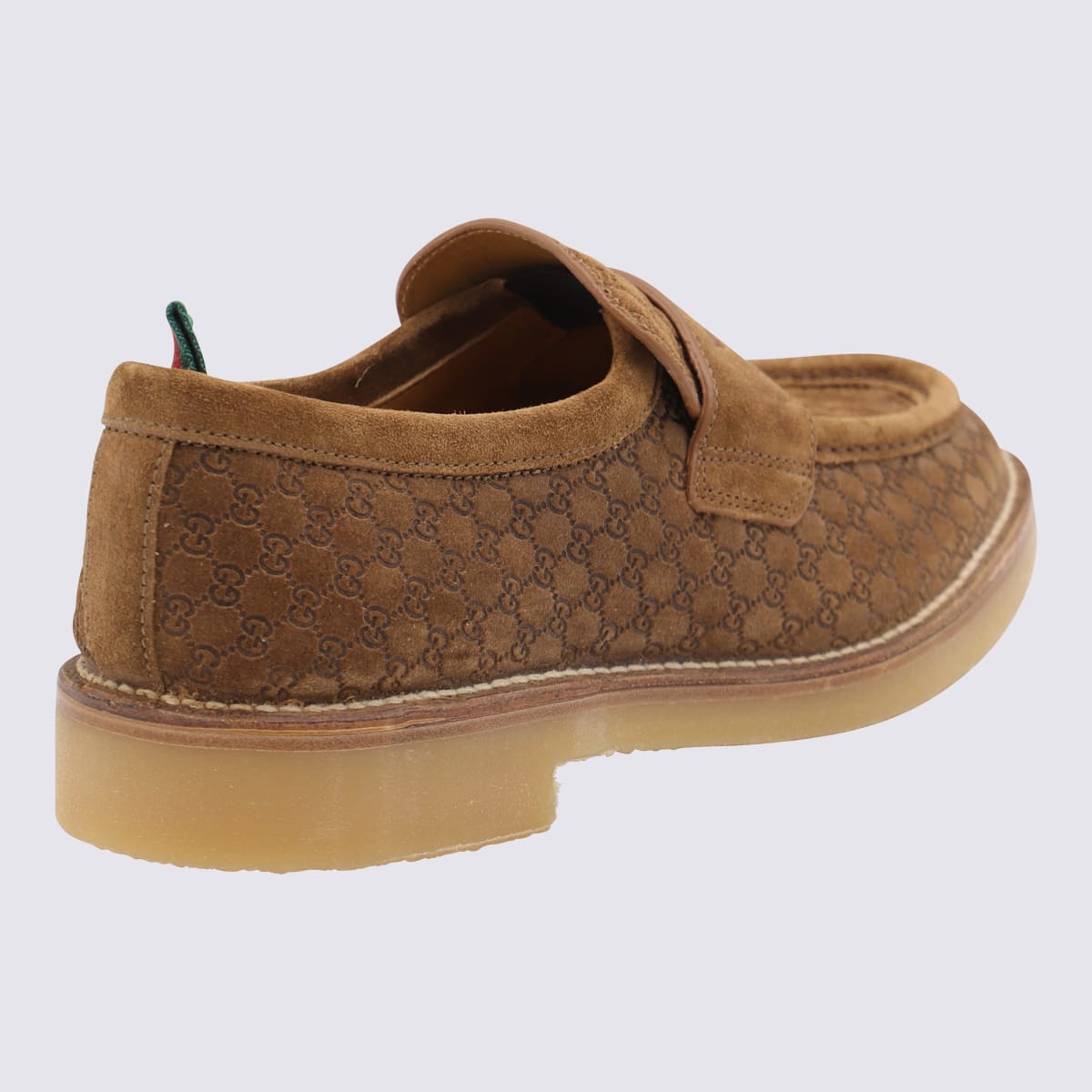 Gucci Tobacco Leather Loafers In Brown