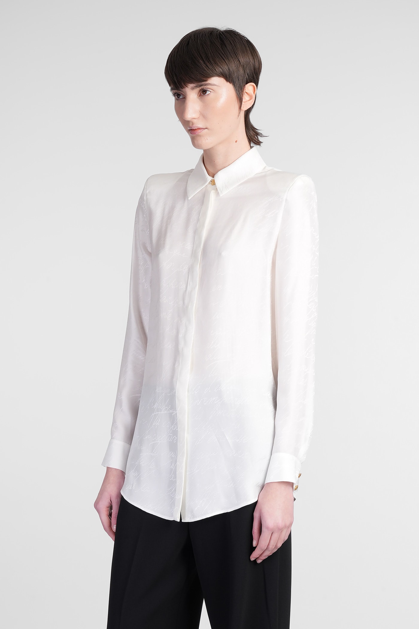BALMAIN SHIRT IN WHITE VISCOSE 