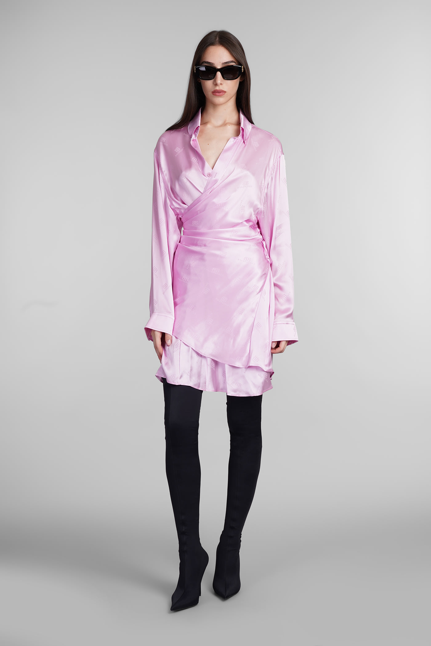 Dress In Rose-pink Silk