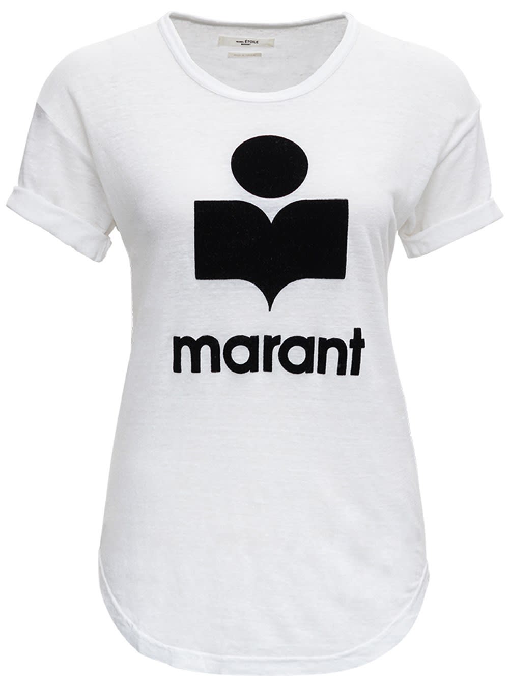 Isabel Marant Étoile White Linen T-shirt With Logo