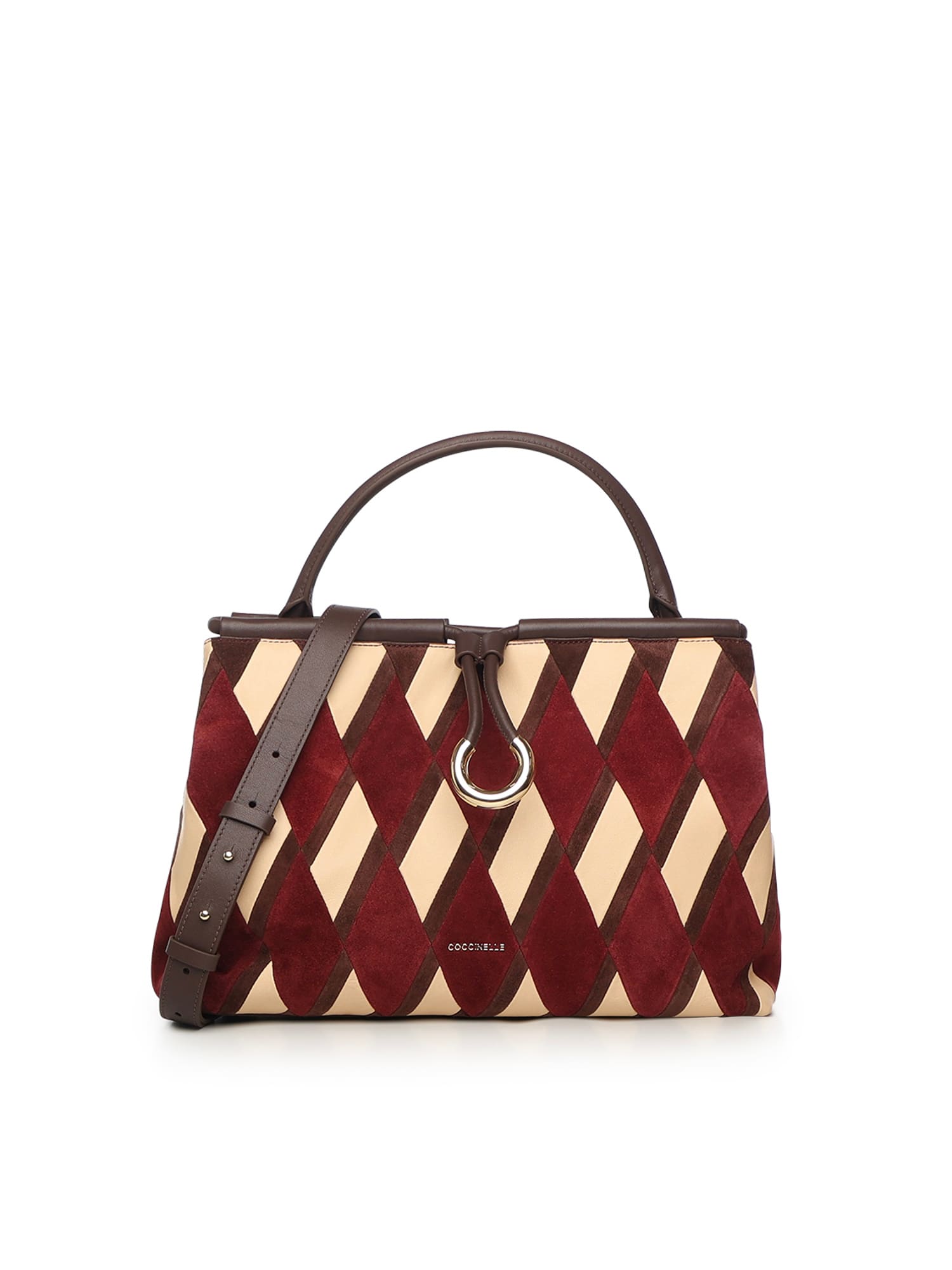 Coccinelle Diamond-pattern Leather Shoulder Bag